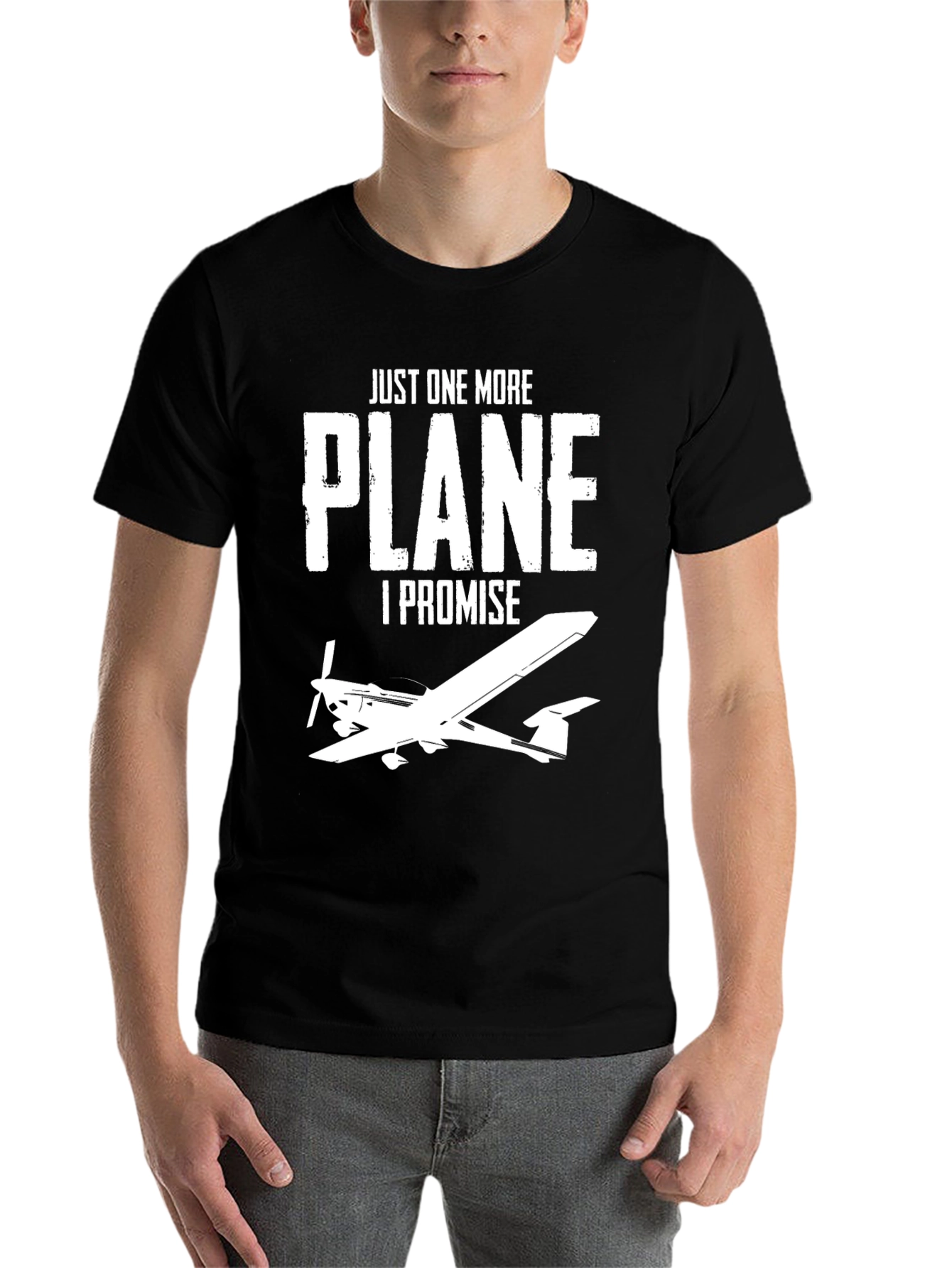 Black Just One More Plane T-Shirt view 7