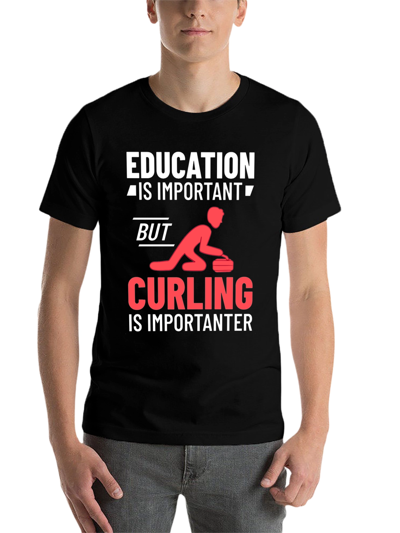 Black Education vs Curling T-Shirt view 7
