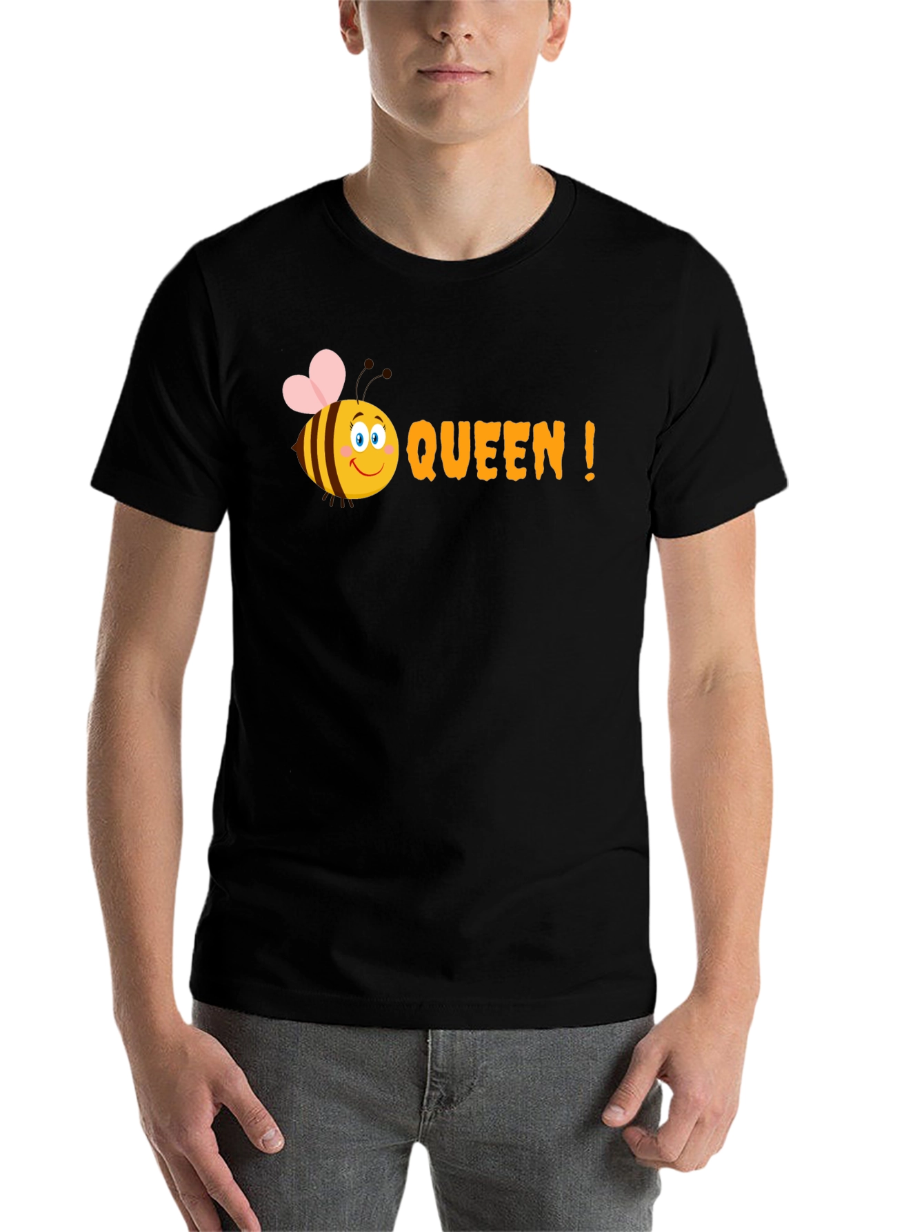Black Queen Bee Graphic Tee - Black Cotton T-Shirt view 7