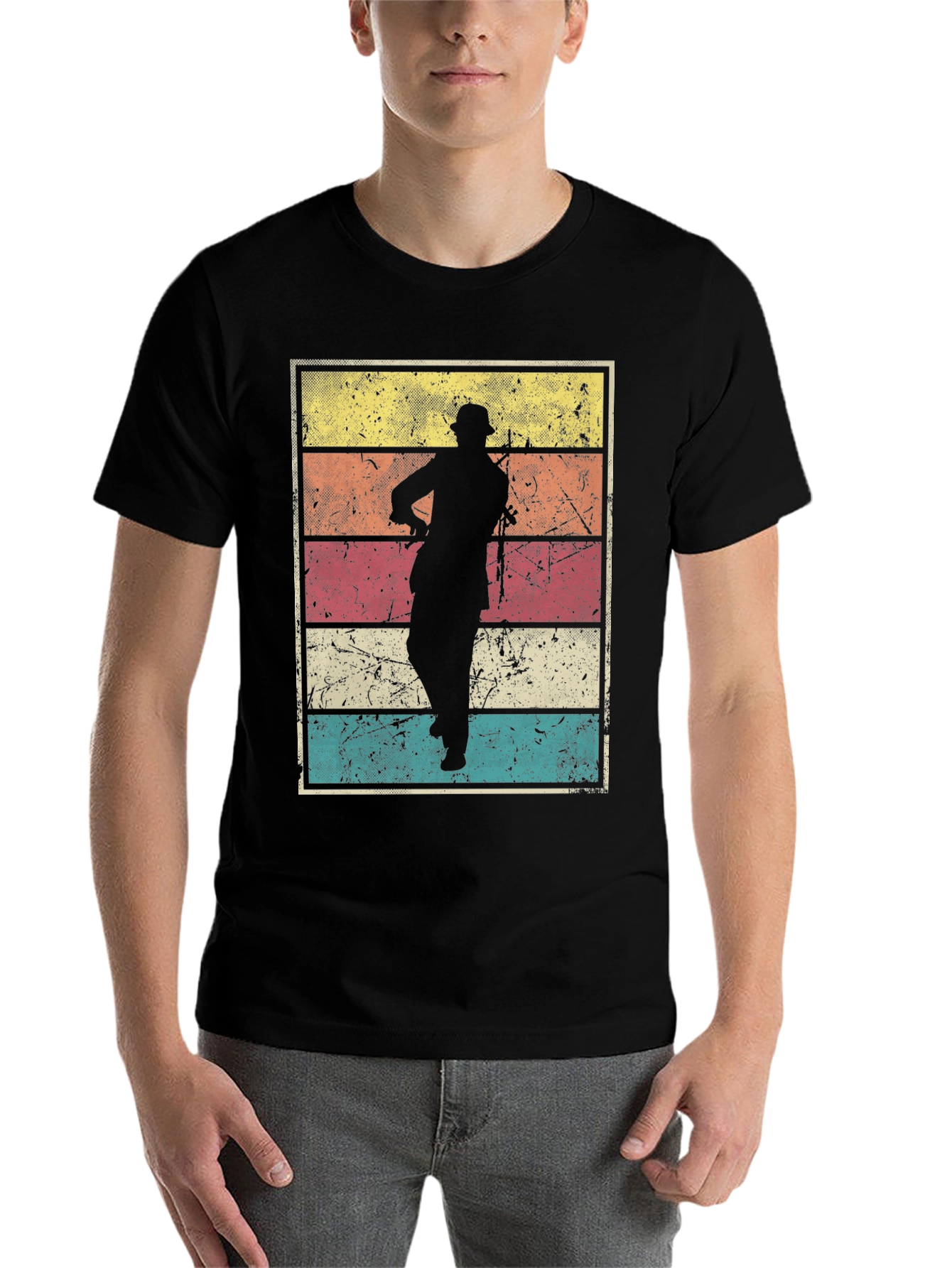 Black Retro Silhouette T-Shirt view 7