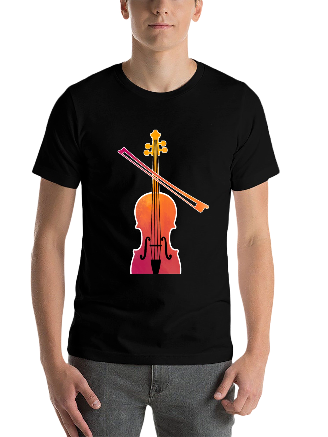 Black Violin Graphic Tee - Musical Instrument T-Shirt view 7