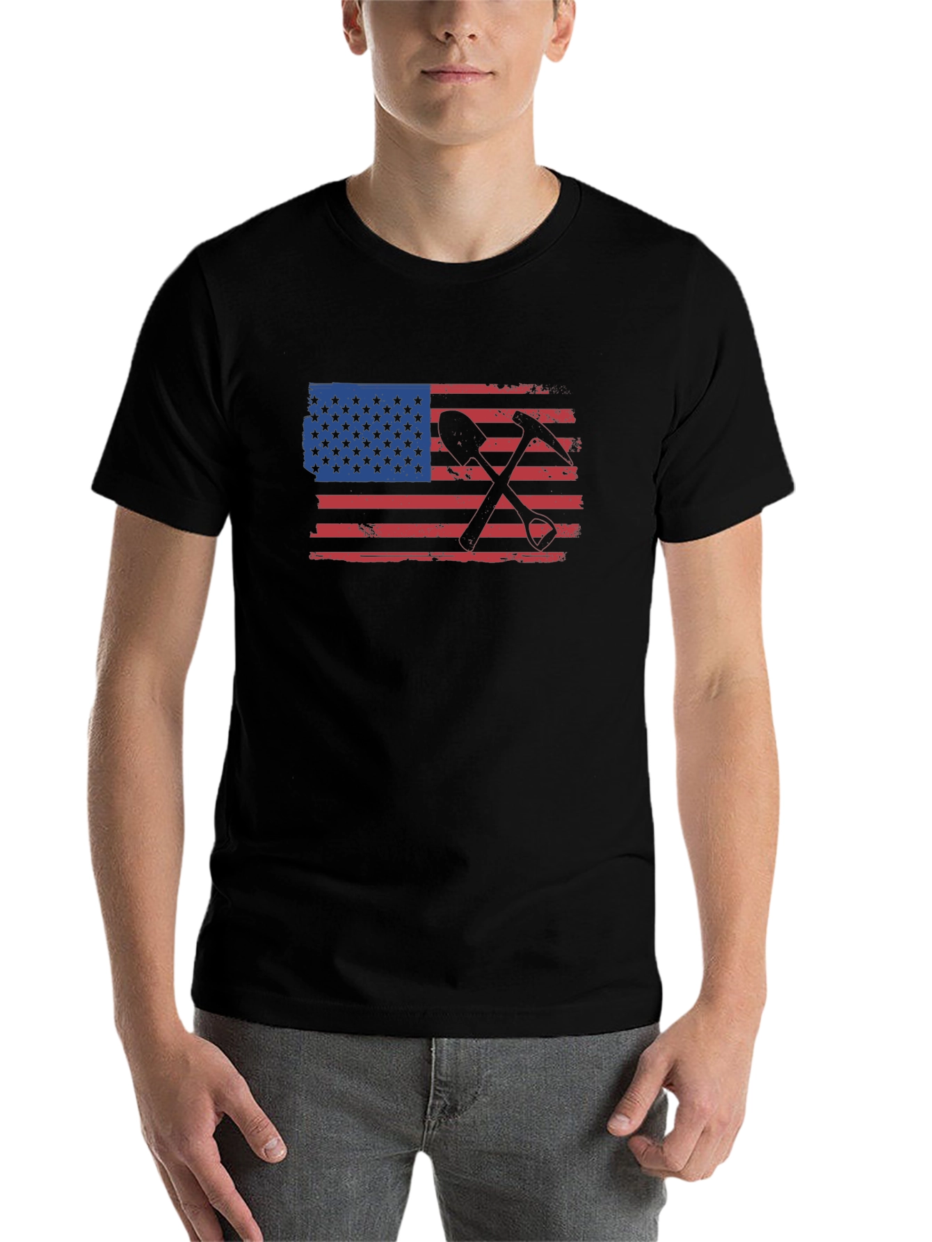 Black American Miner T-Shirt - Black Graphic Tee view 7