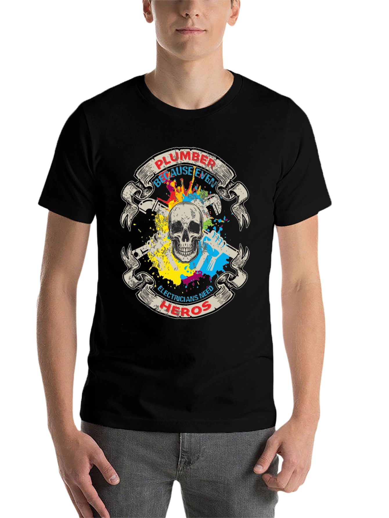 Black Plumber Hero T-Shirt view 7