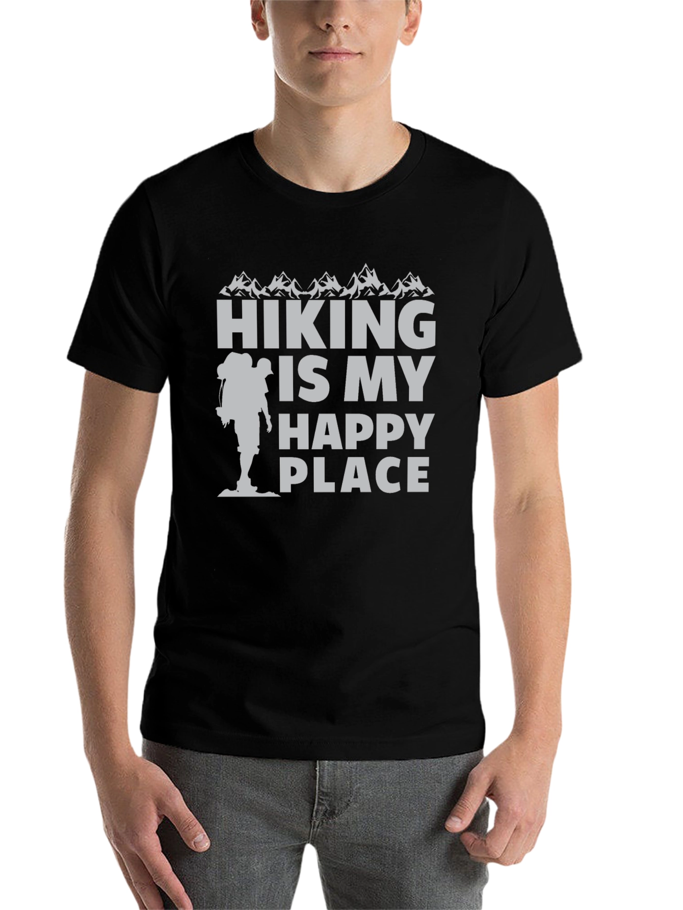 Black Hiking Is My Happy Place T-Shirt view 7