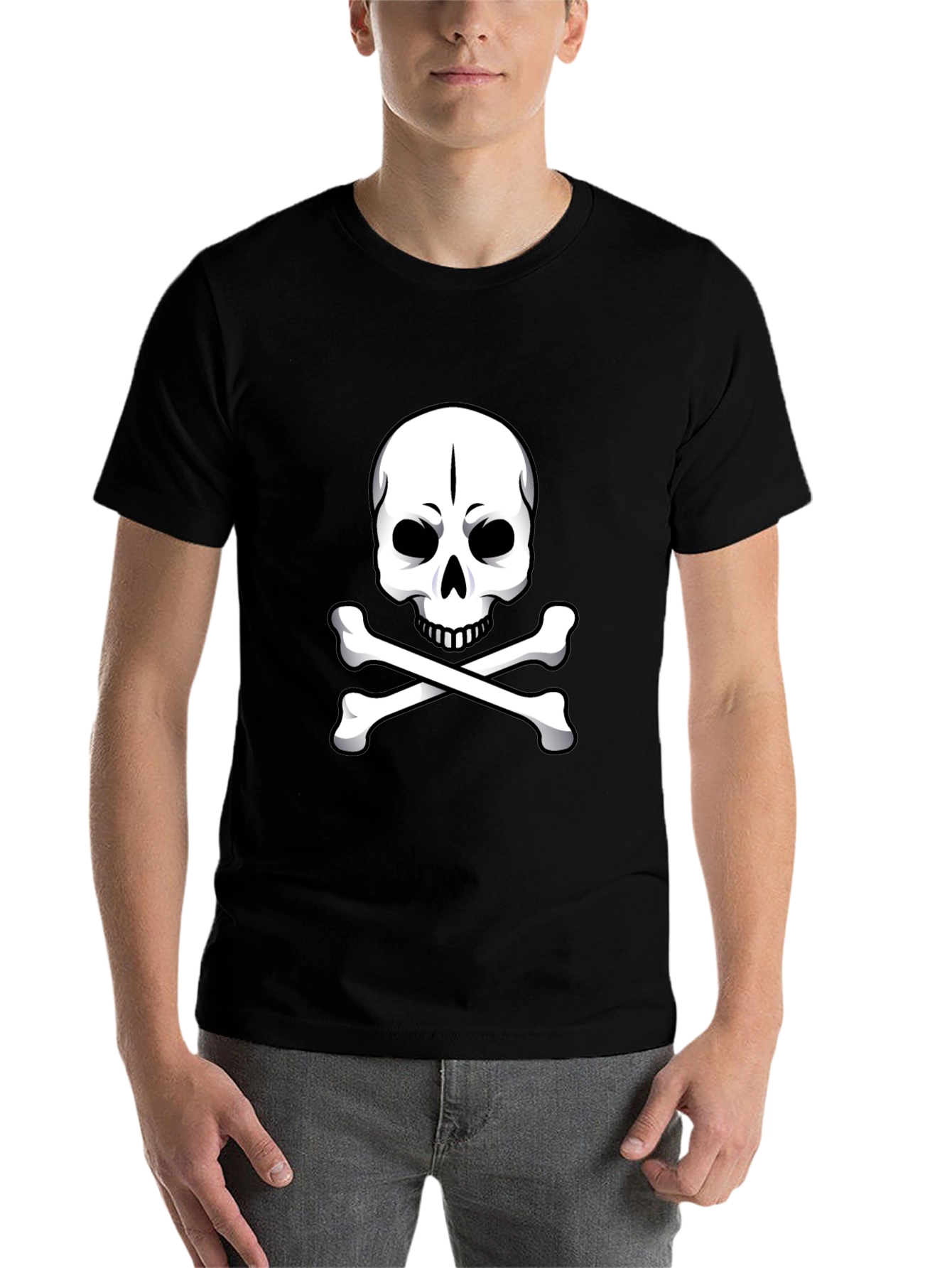 Black Skull & Crossbones Graphic Tee - Pirate Style! view 7