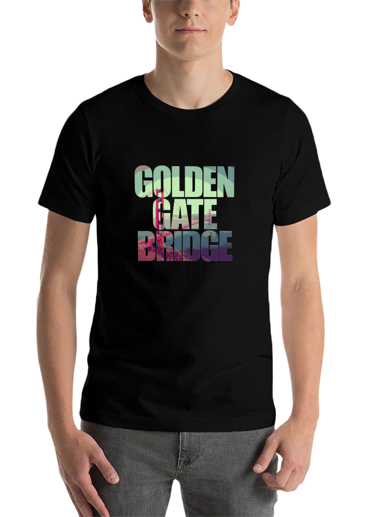 Black Golden Gate Bridge Graphic Tee - Black T-Shirt view 7