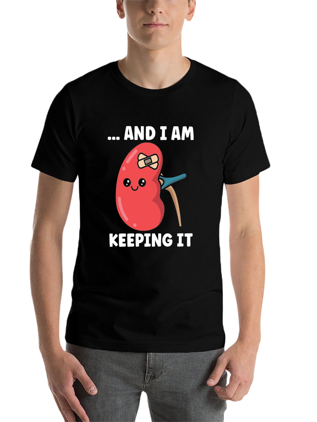 Black Funny Kidney Tee - Keeping It T-Shirt view 7