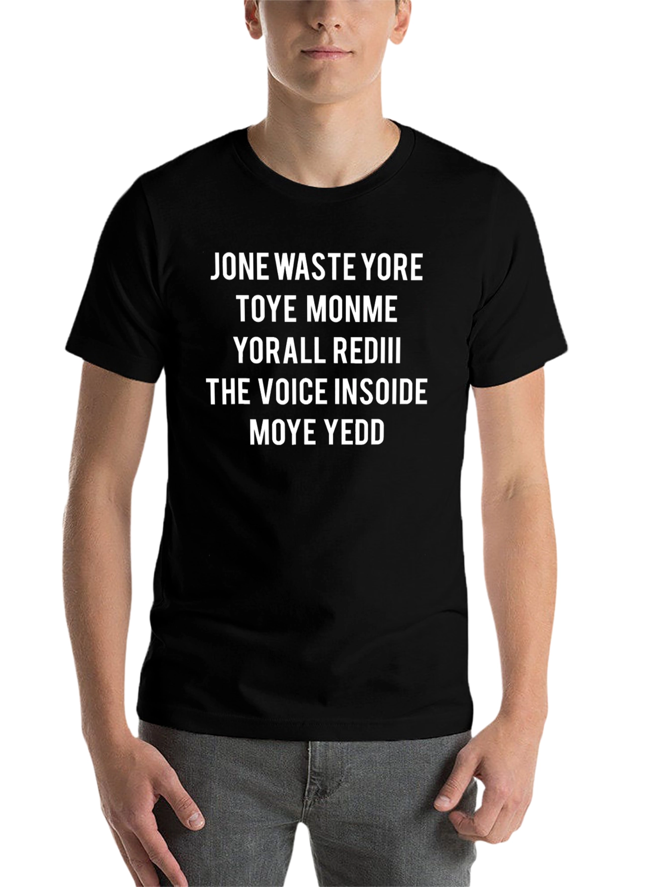 Black Jone Waste Yore Toye Men's Black Graphic Tee view 7