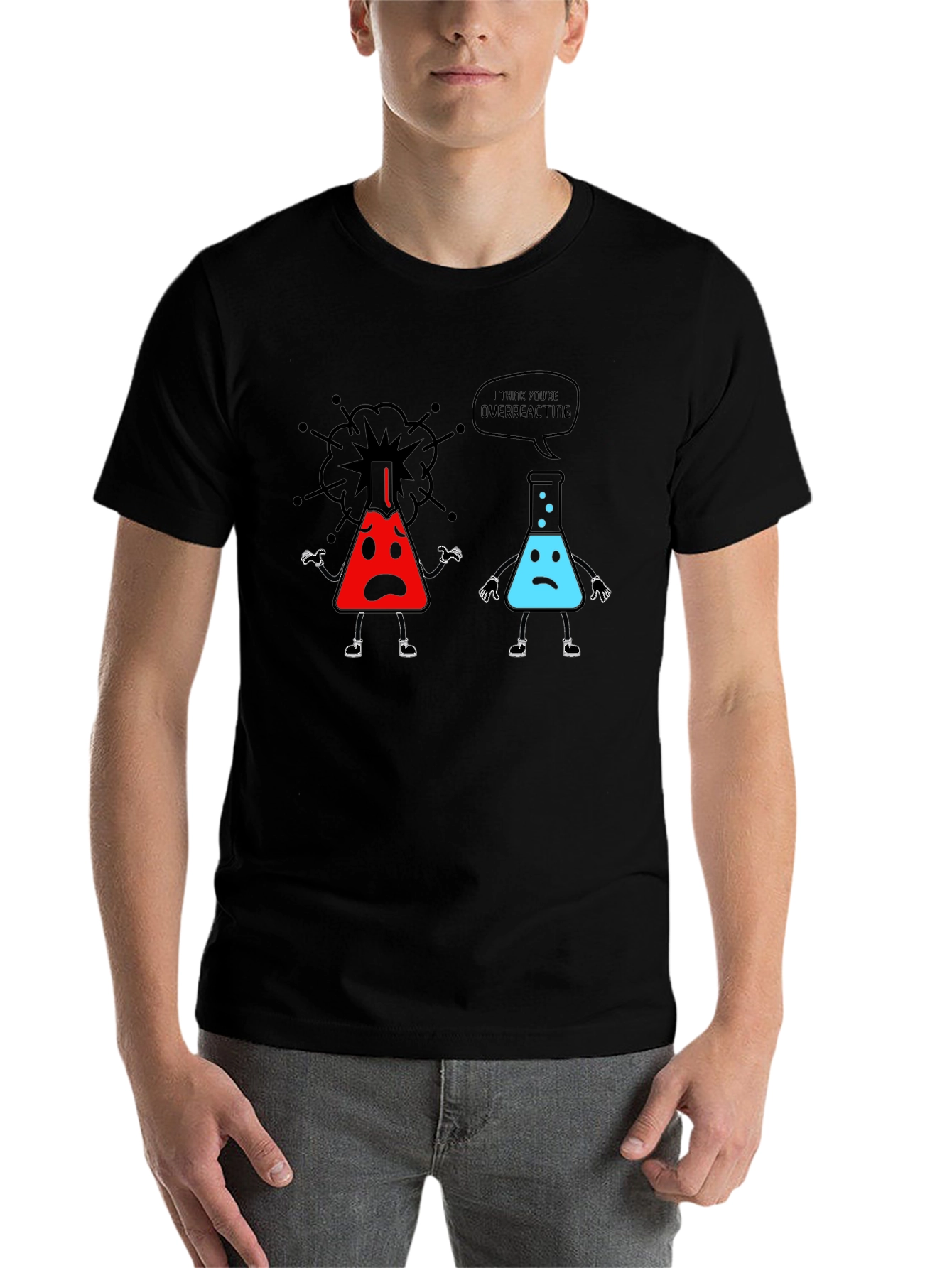 Black Overreacting Science T-Shirt view 7