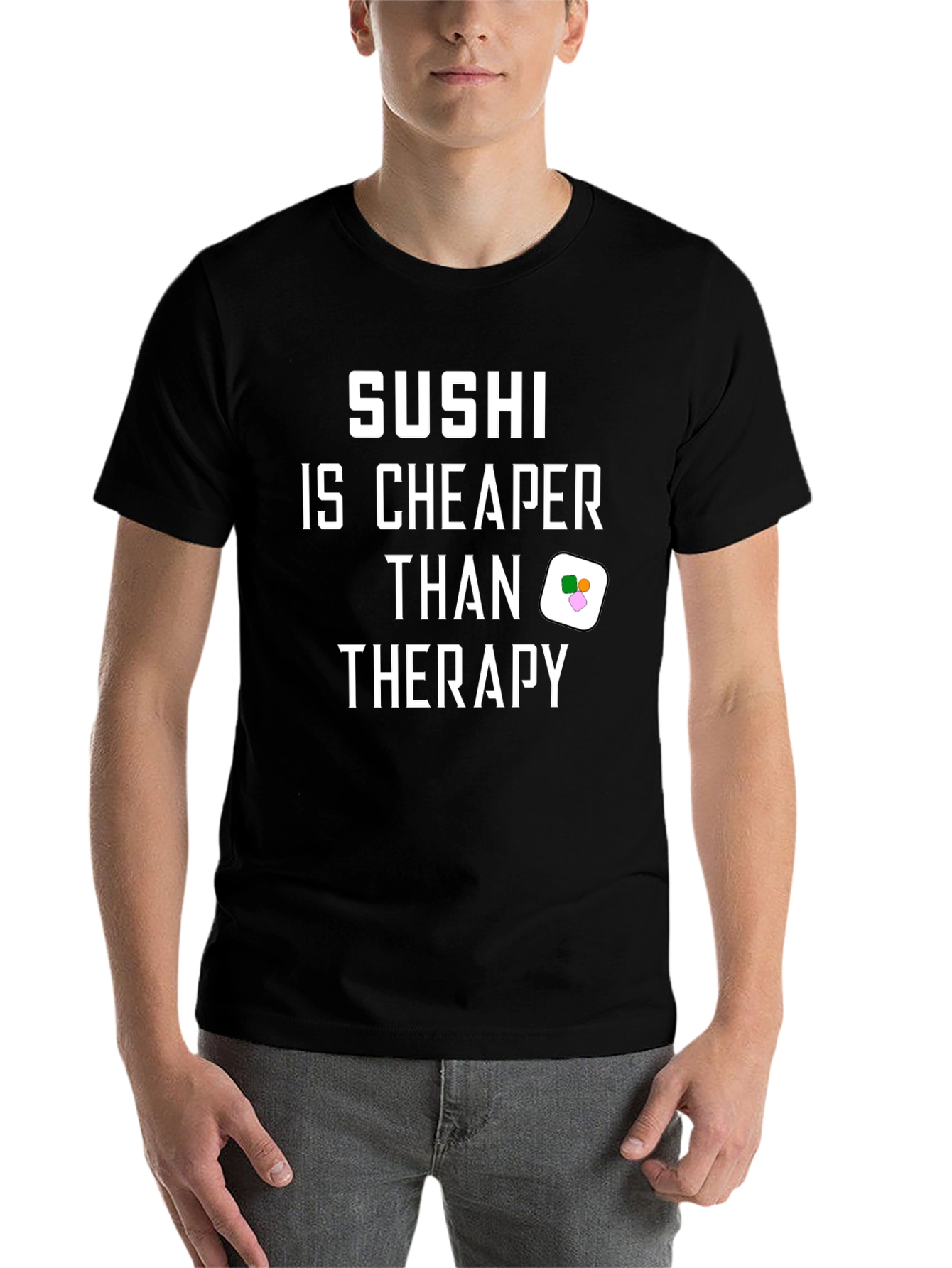 Black Sushi is Cheaper Than Therapy Black Graphic T-Shirt view 7