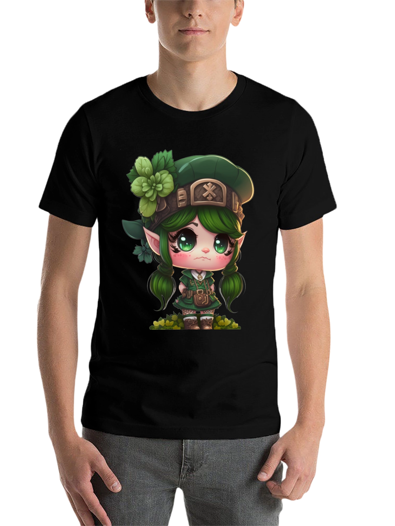 Black Lucky Leprechaun Girl's T-Shirt view 7