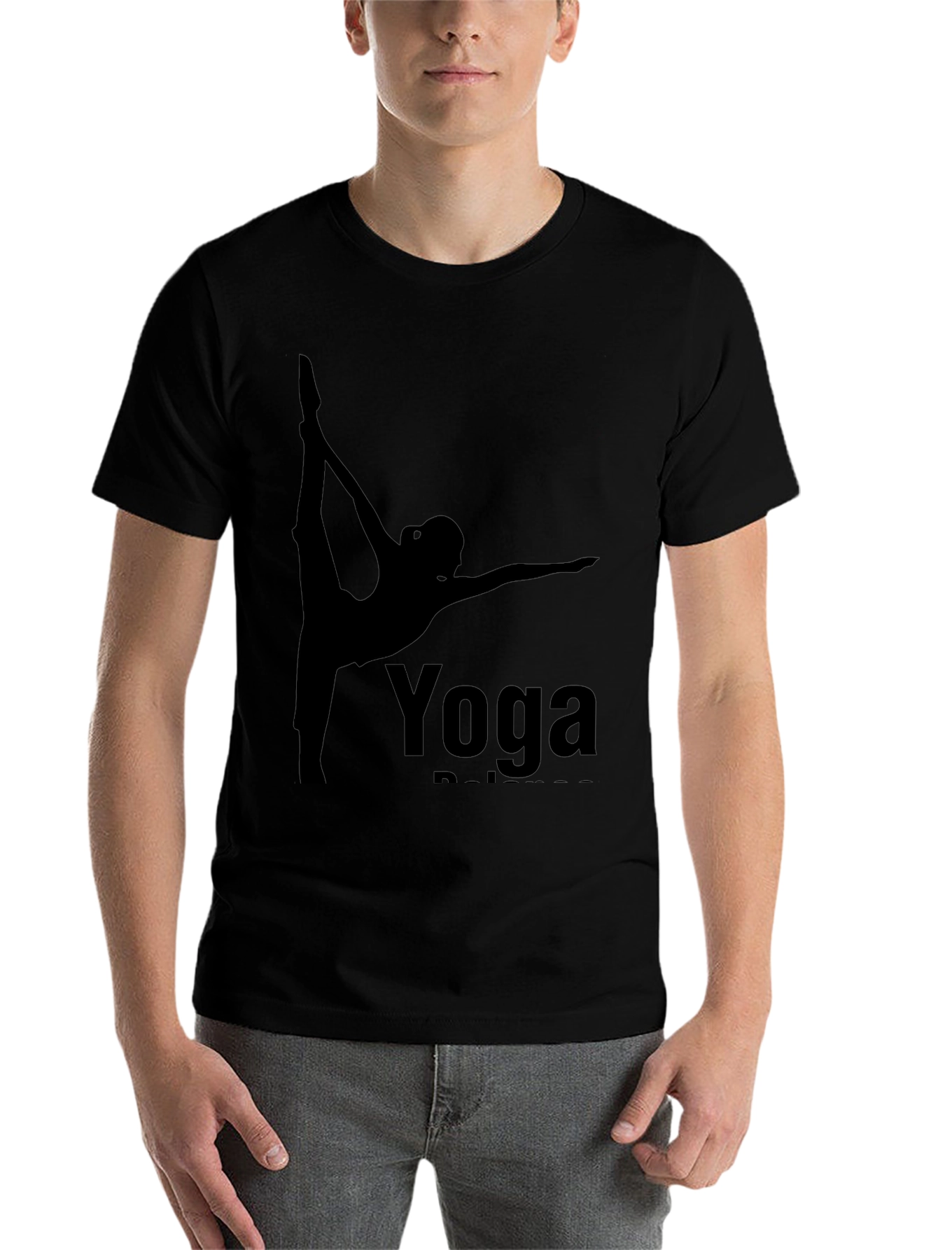 Black Yoga Balance Black T-Shirt view 7