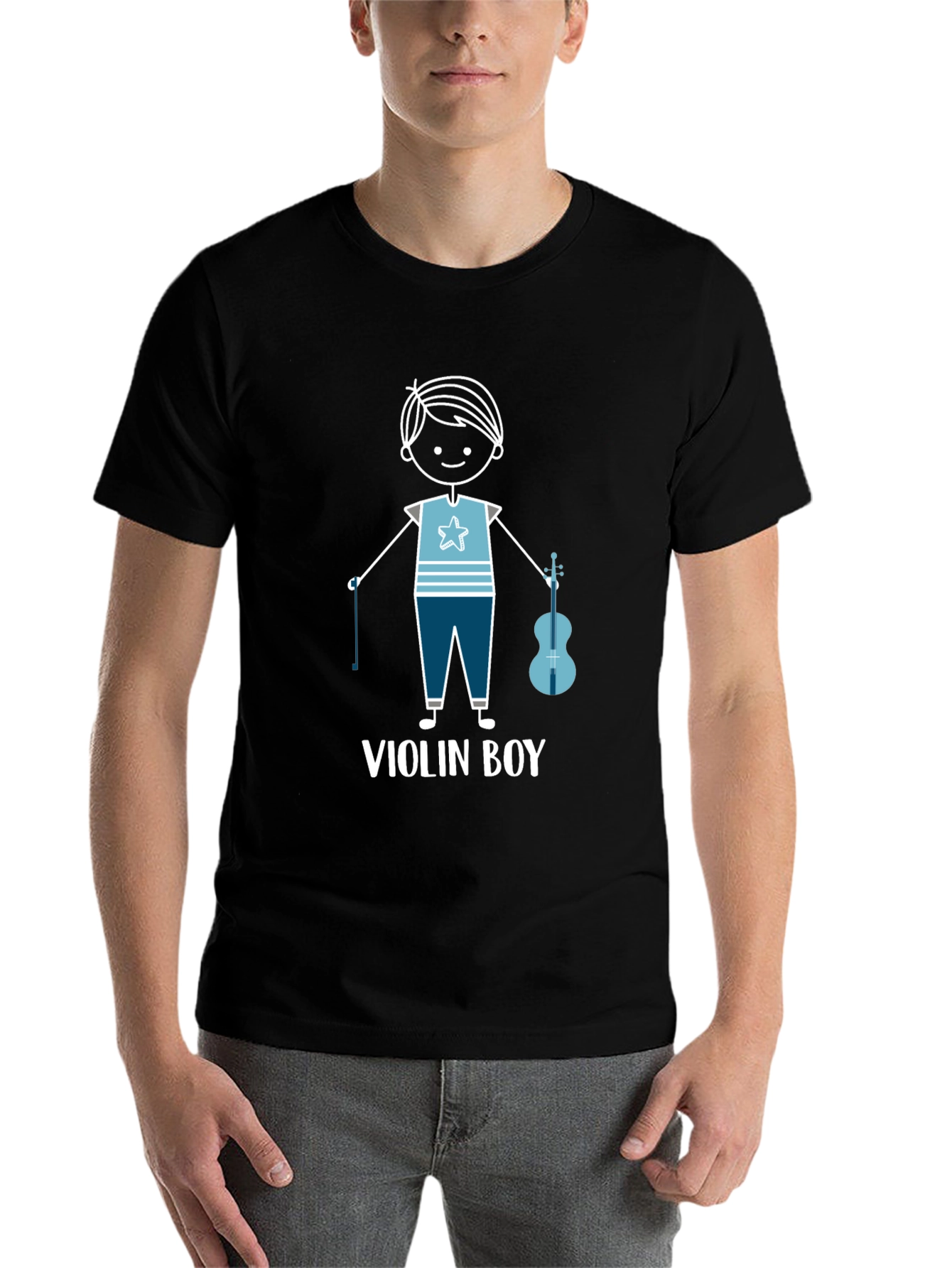 Black Violin Boy Graphic T-Shirt - Musician Tee view 7