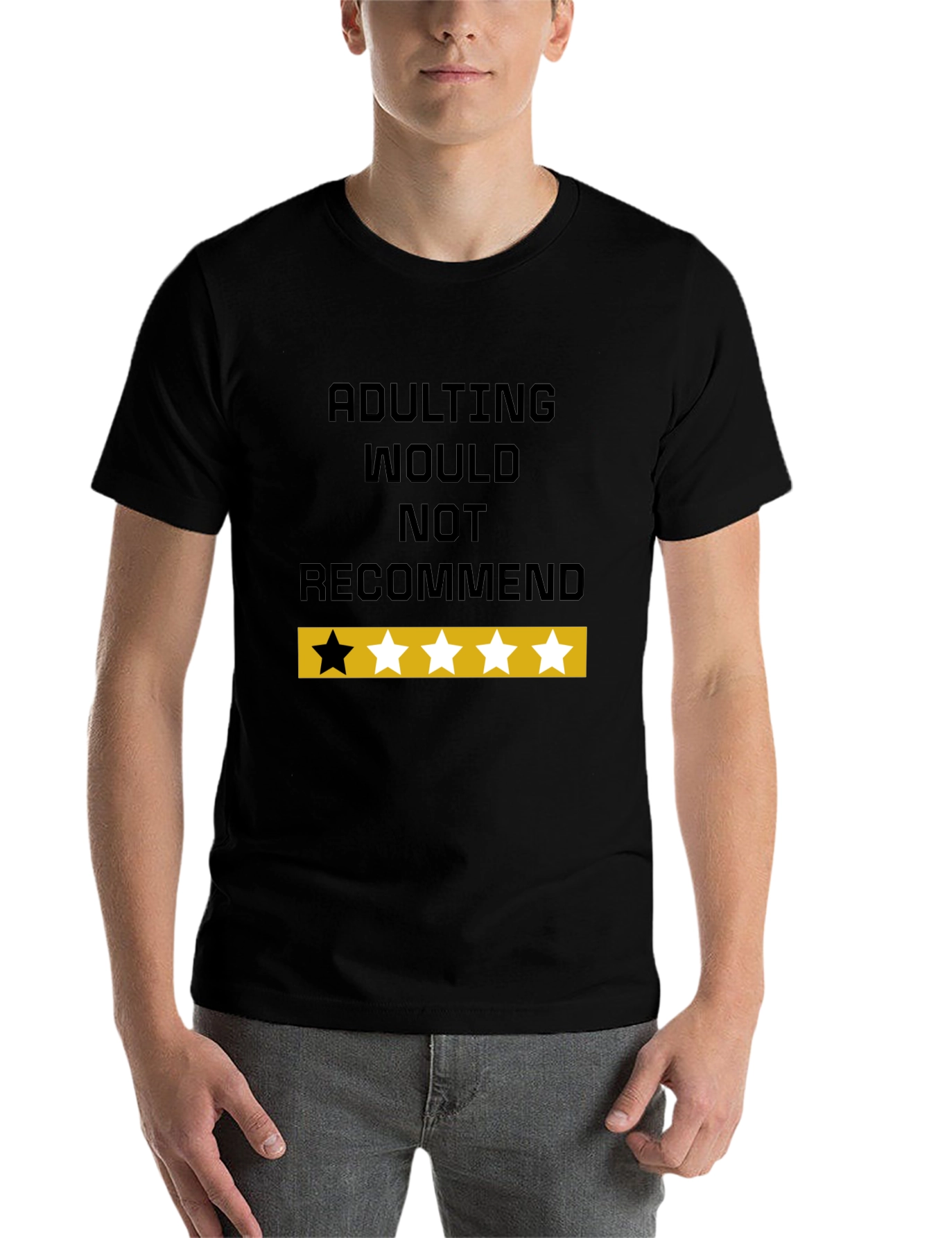 Black Adulting Would Not Recommend Funny Graphic T-Shirt view 7