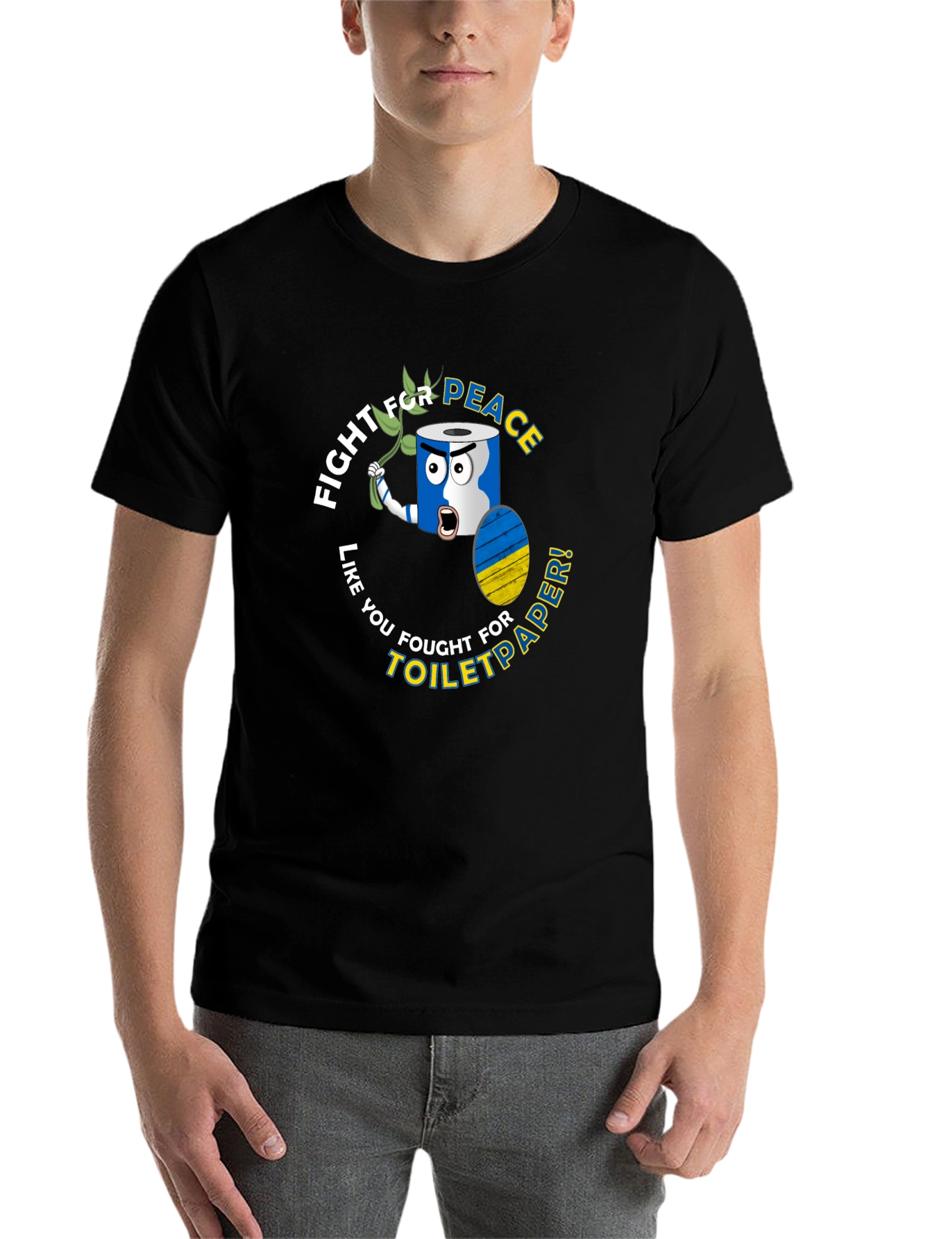 Black Fight for Peace Toilet Paper T-Shirt view 7