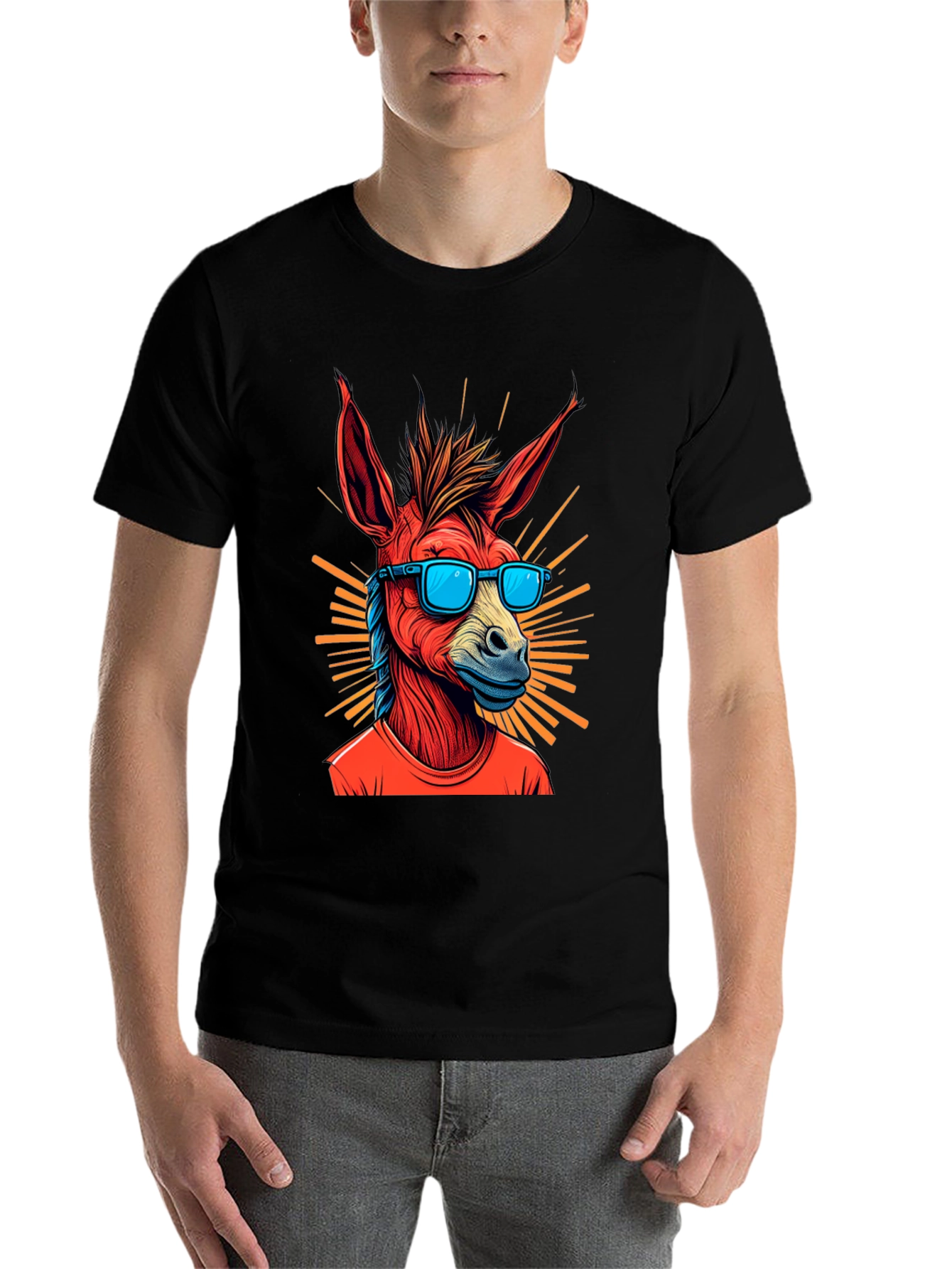 Black Cool Donkey Tee: Stylish & Unique Graphic T-Shirt view 7