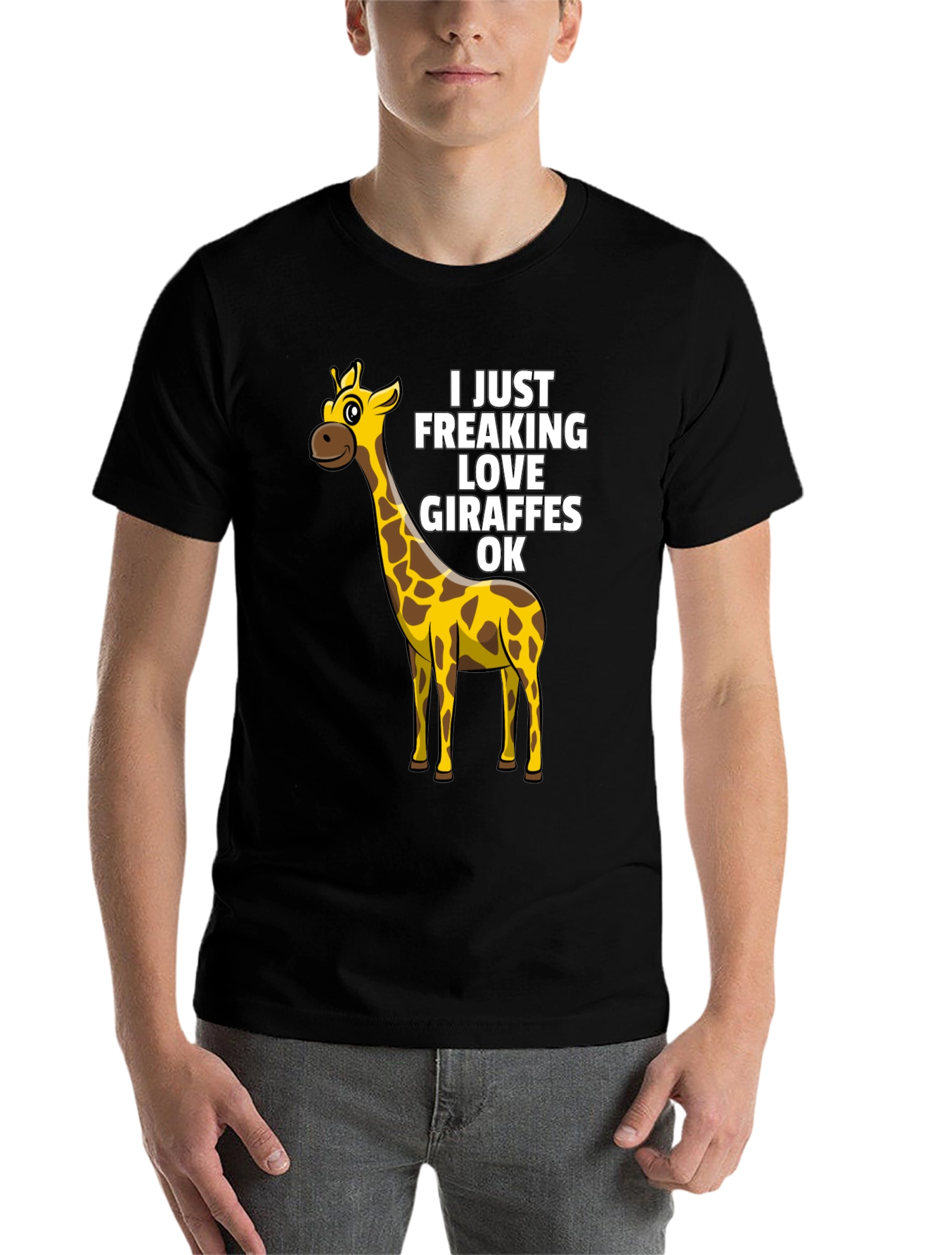 Black Giraffe Lover T-Shirt - Funny Graphic Tee view 7