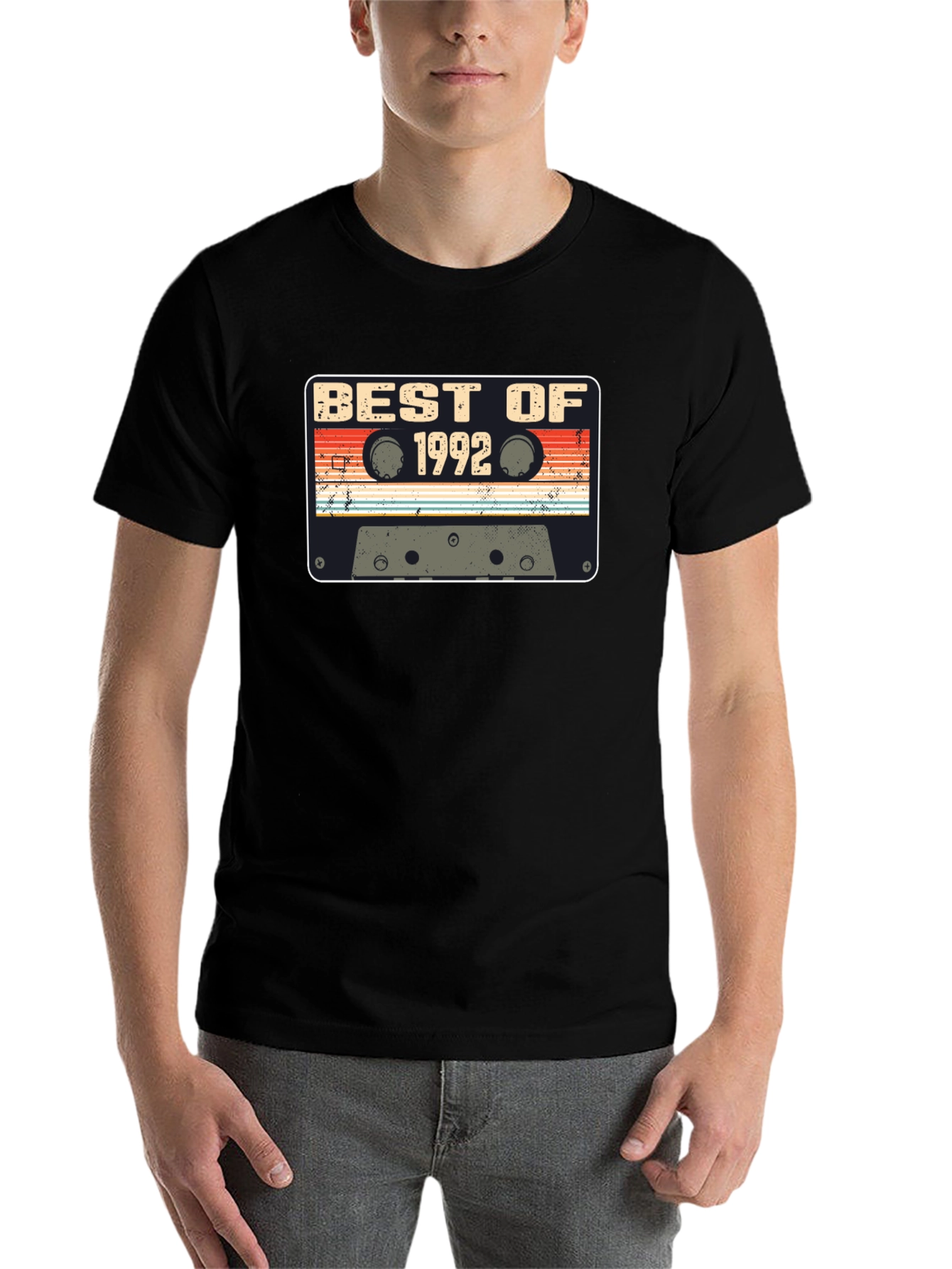 Black Best of 1992 Cassette Tape Graphic T-Shirt view 7