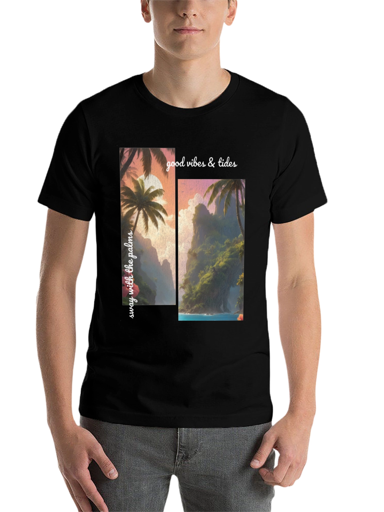 Tropical Vibes Graphic Tee - Sway with the Palms - 7