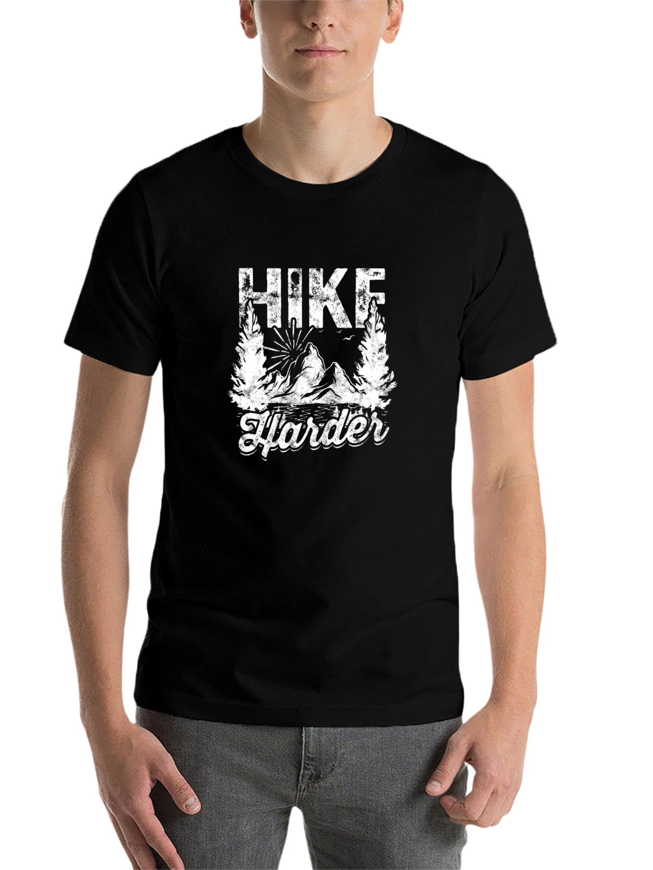 Black Hike Harder Graphic Tee - Adventure Ready Shirt view 7