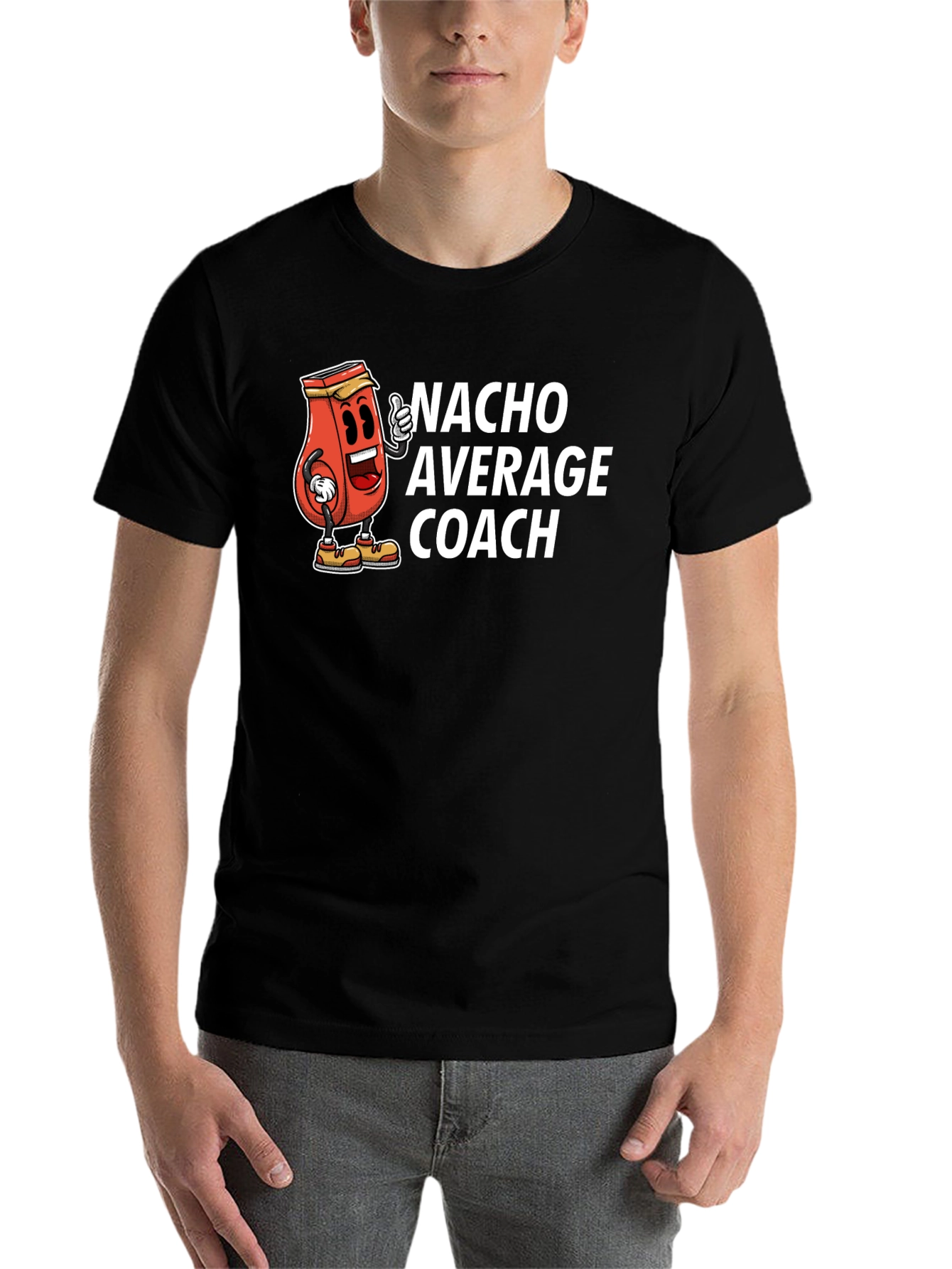 Black Nacho Average Coach Funny T-Shirt view 7
