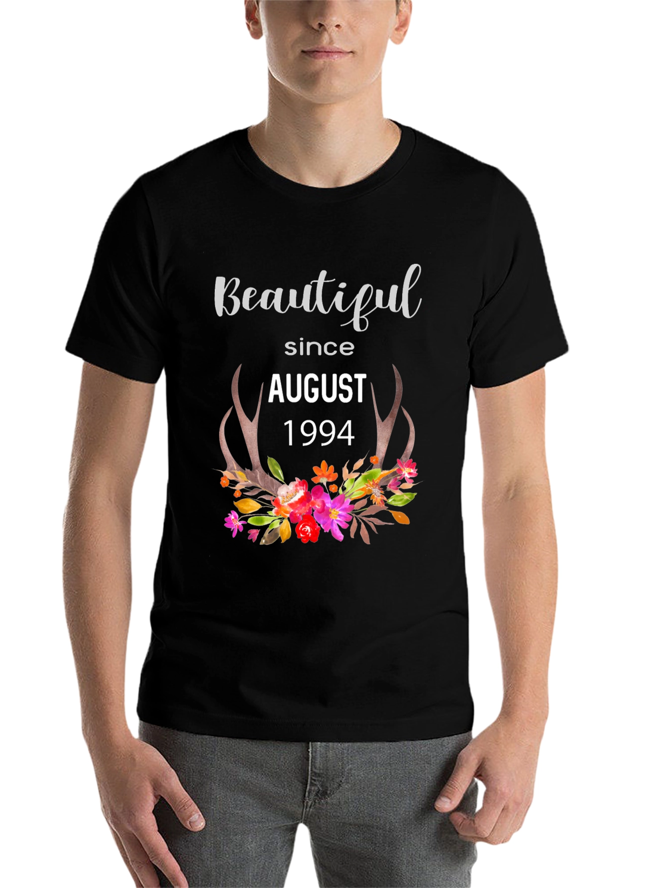 Beautiful Since August 1994 Floral T-Shirt - 7