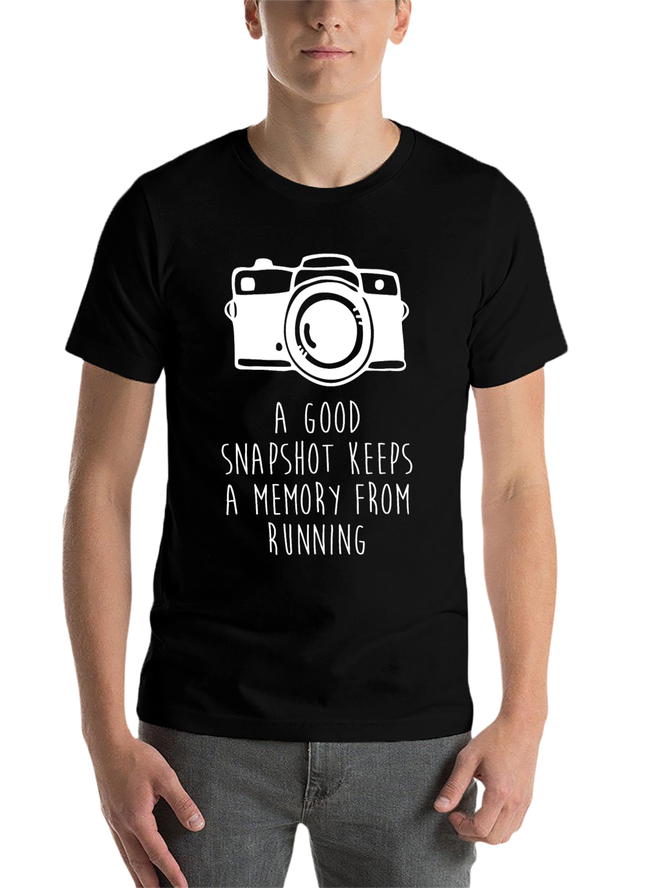 Black Camera Snapshot Memory T-Shirt view 7