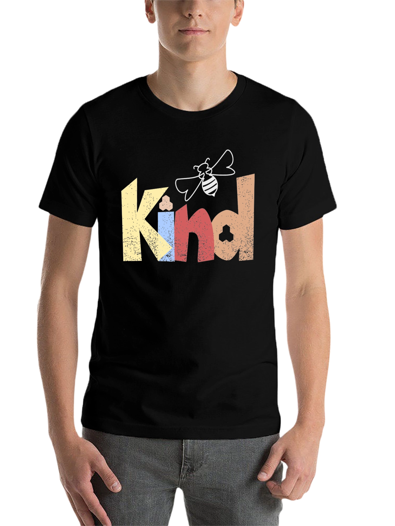 Black Be Kind T-Shirt - Bee Graphic Tee -  Motivational Shirt view 7