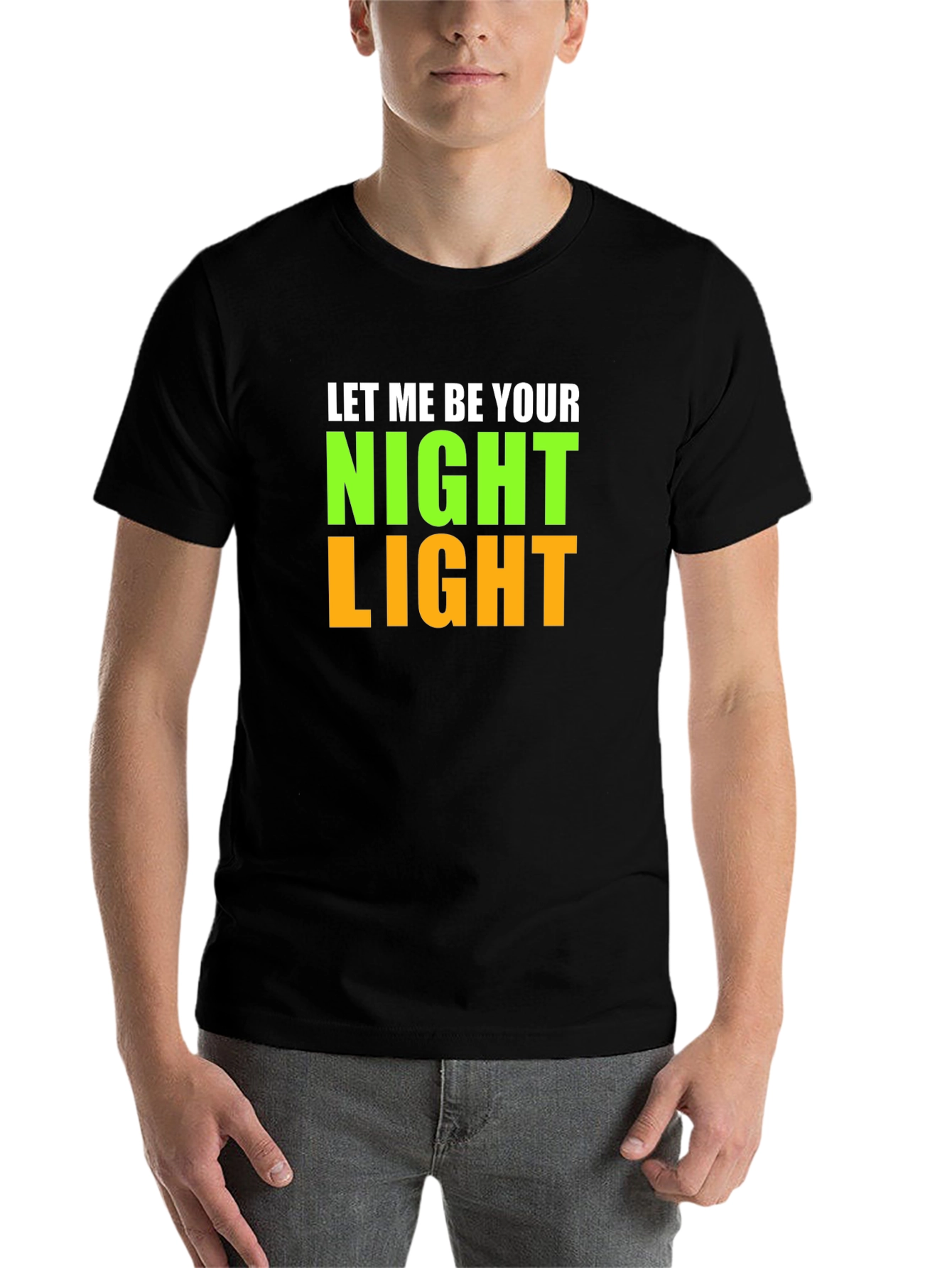 Black Night Light Graphic Tee - Black Cotton Blend view 7
