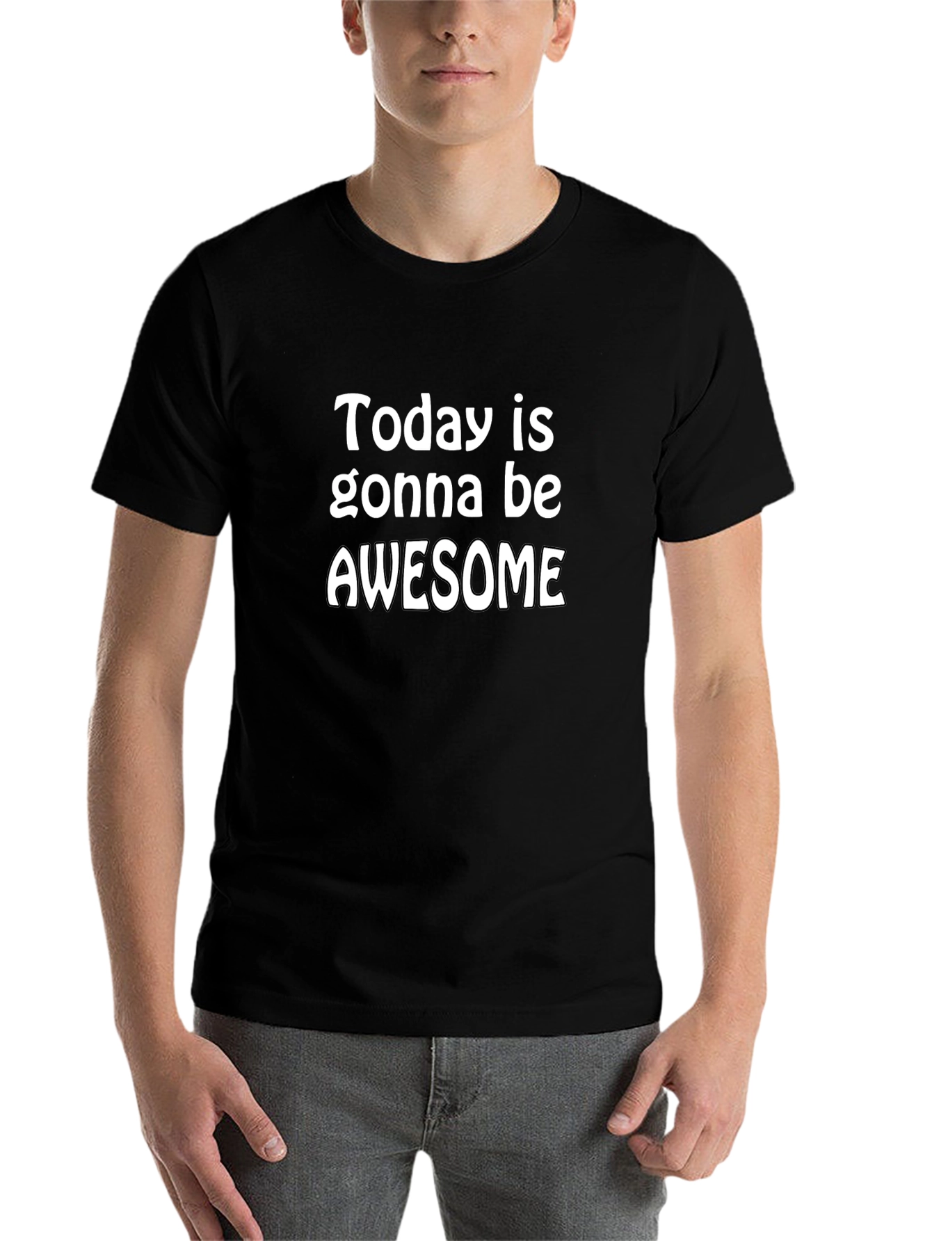 Awesome Day Graphic Tee - Black Cotton T-Shirt - 7