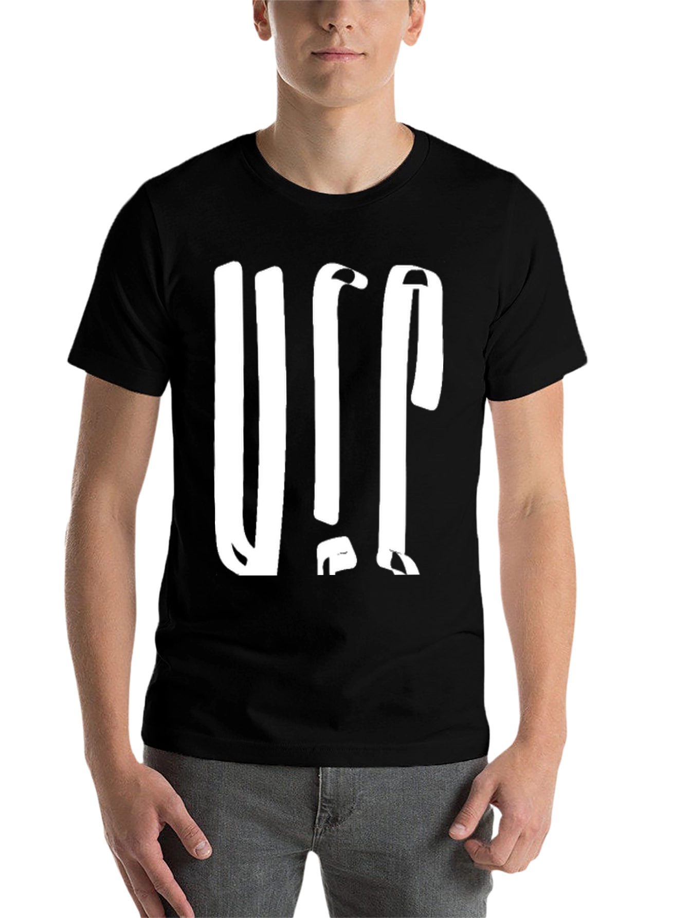 Black Bold Graphic Print Tee - Black view 7