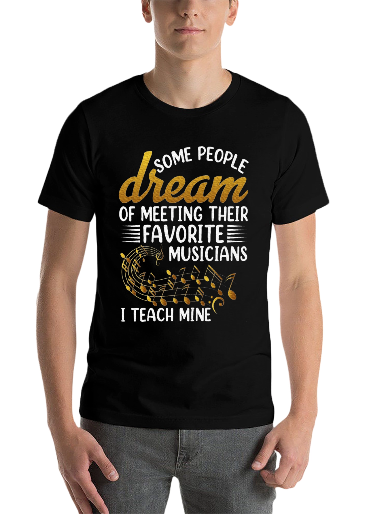 Black Musician Teacher Graphic T-Shirt - Black view 7