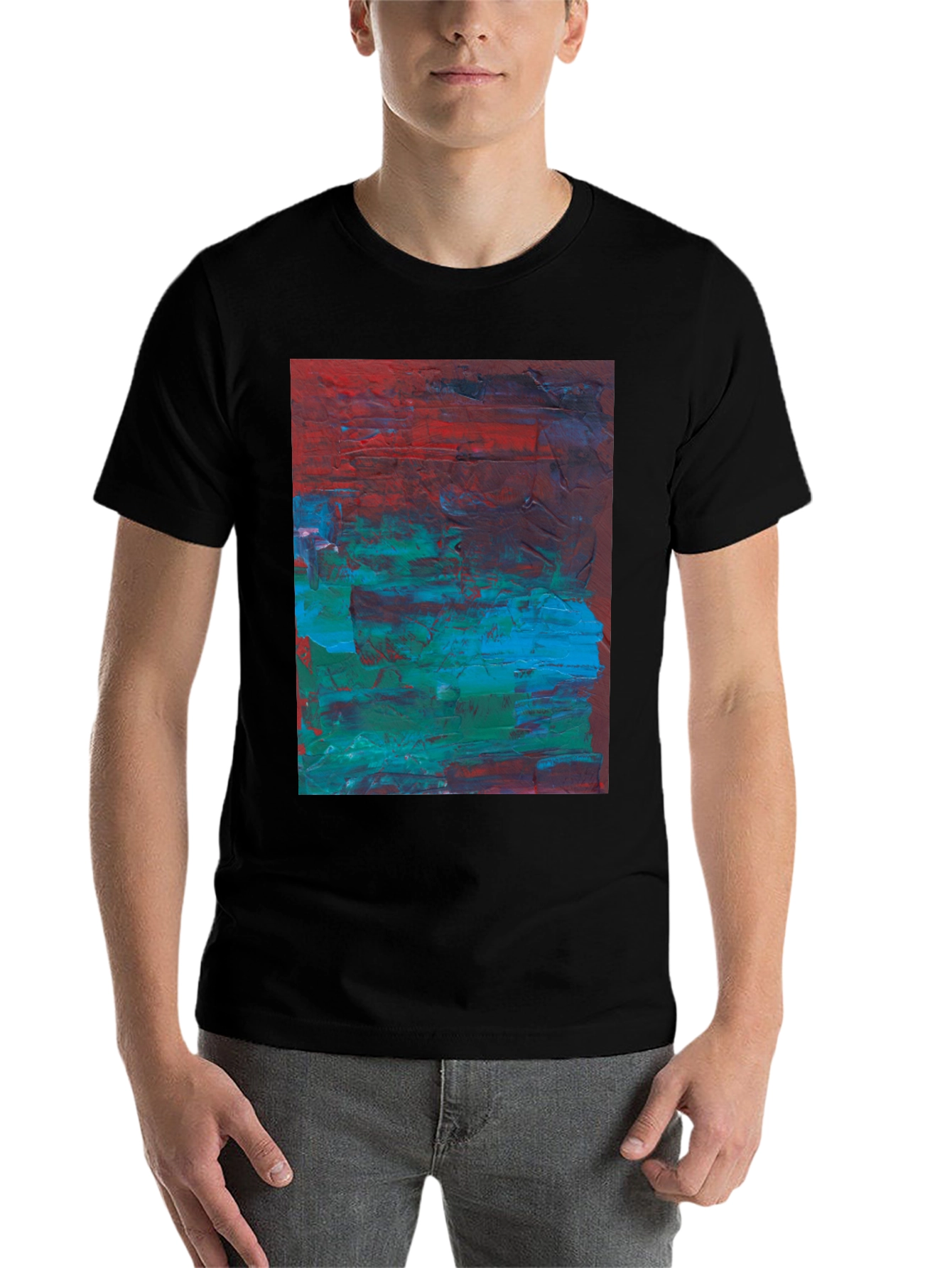 Black Abstract Art Tee - Bold & Unique Style view 7