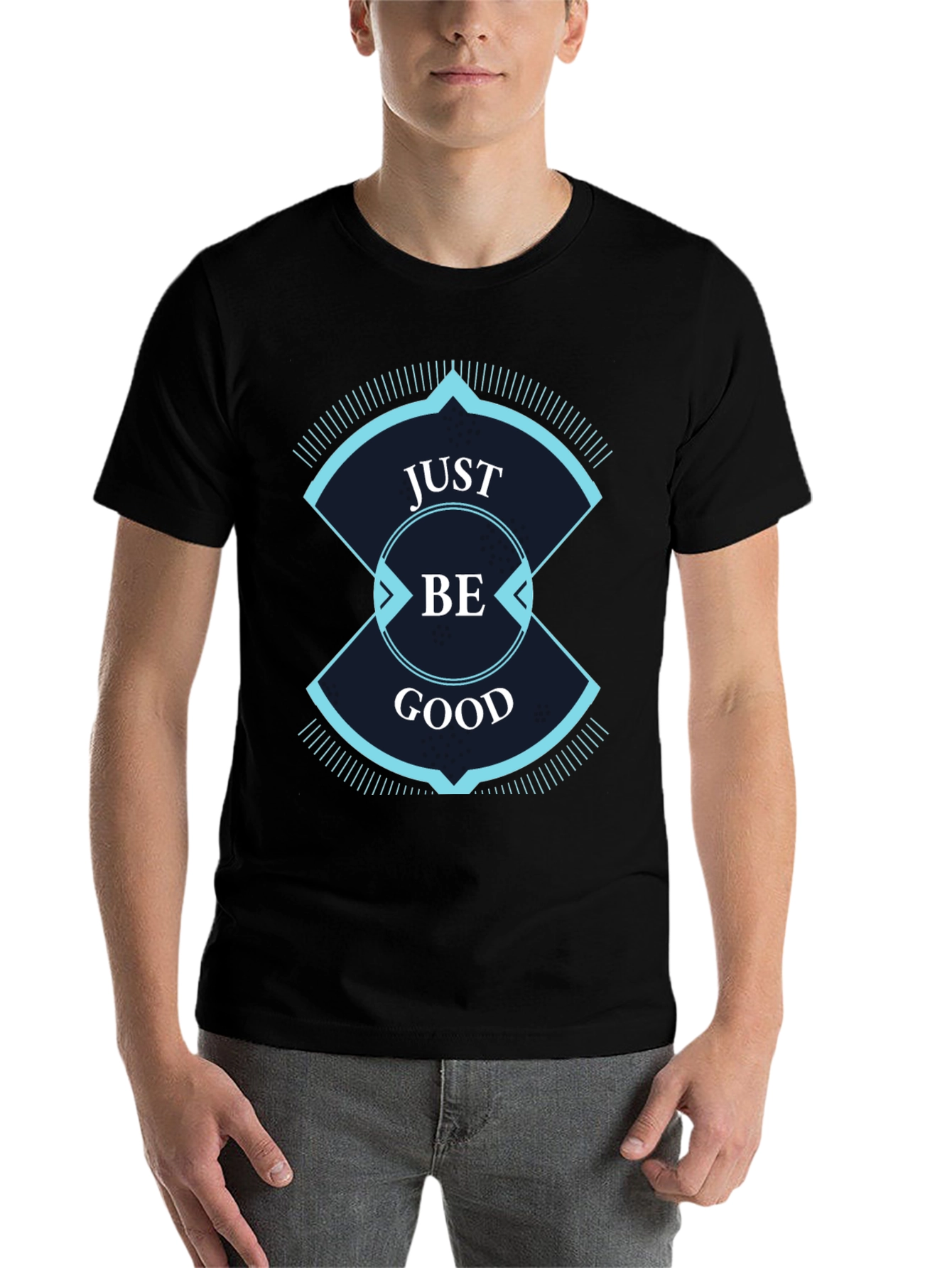 Black Just Be Good Graphic Tee - Trendy Casual Wear view 7