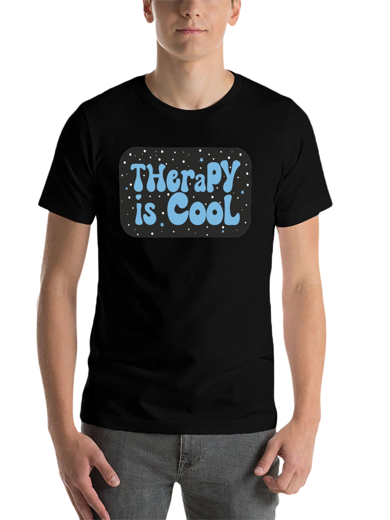 Black Therapy is Cool Graphic T-Shirt view 7