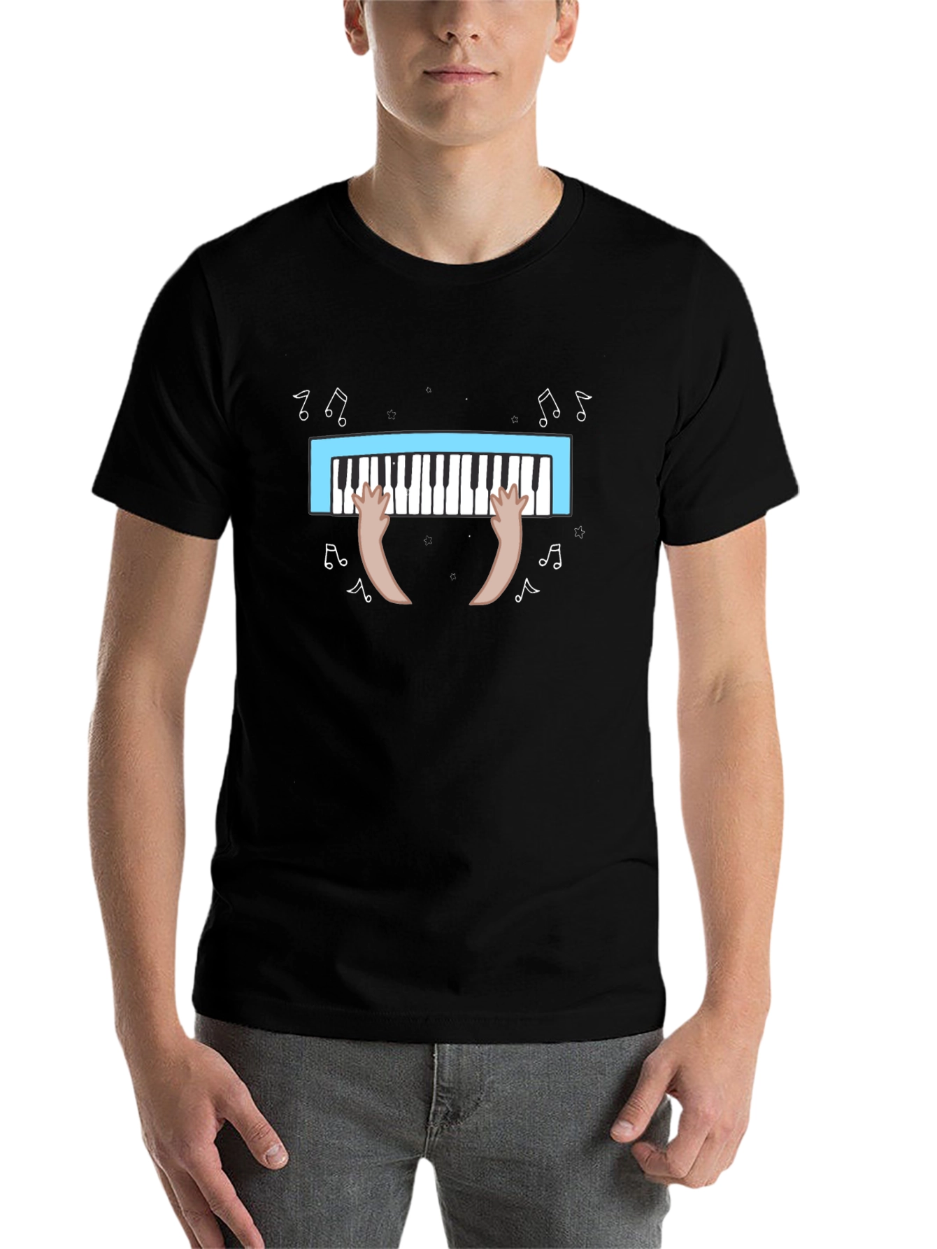 Black Musical Piano T-Shirt view 7