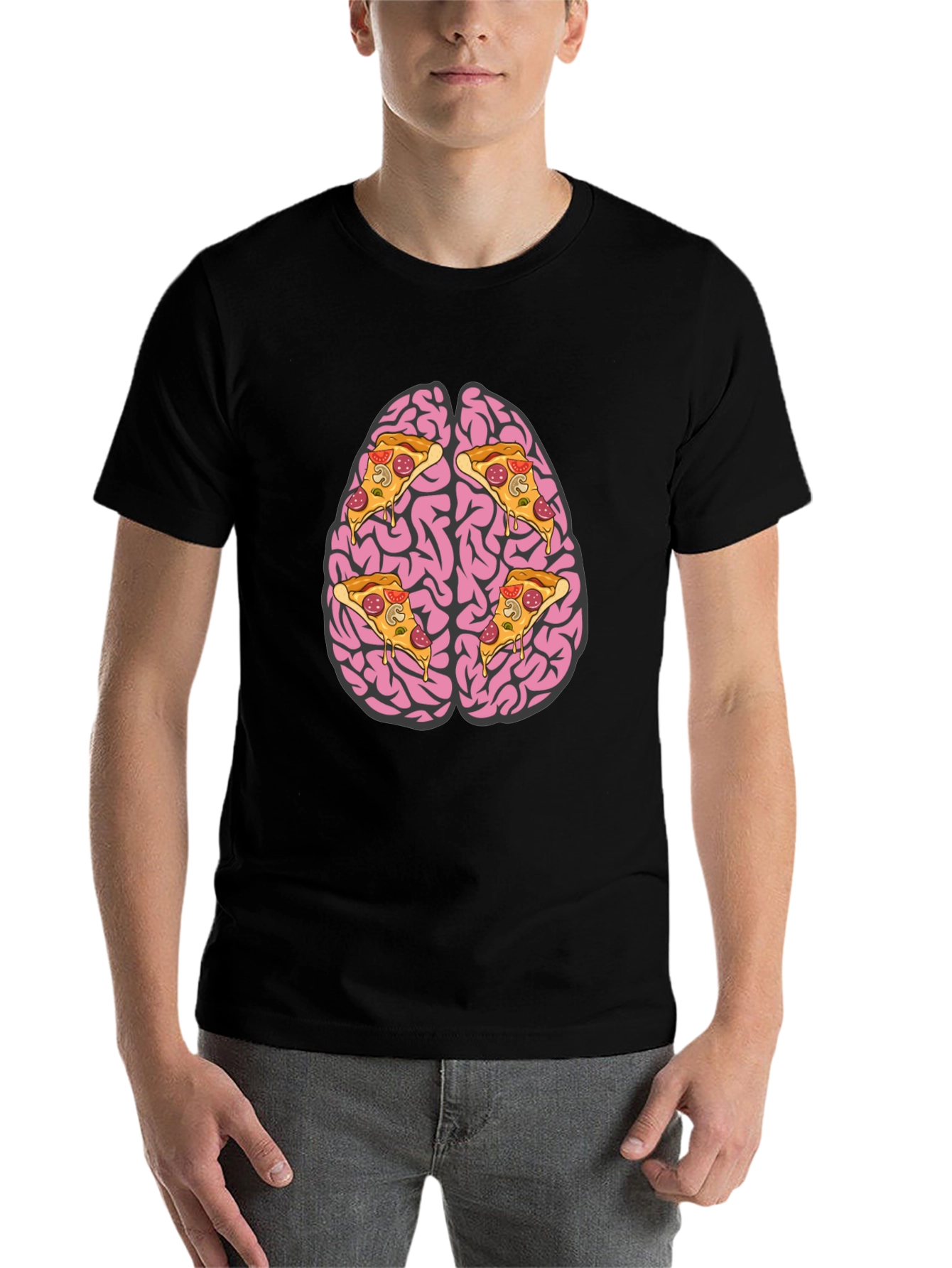 Black Pizza Brain Graphic Tee view 7