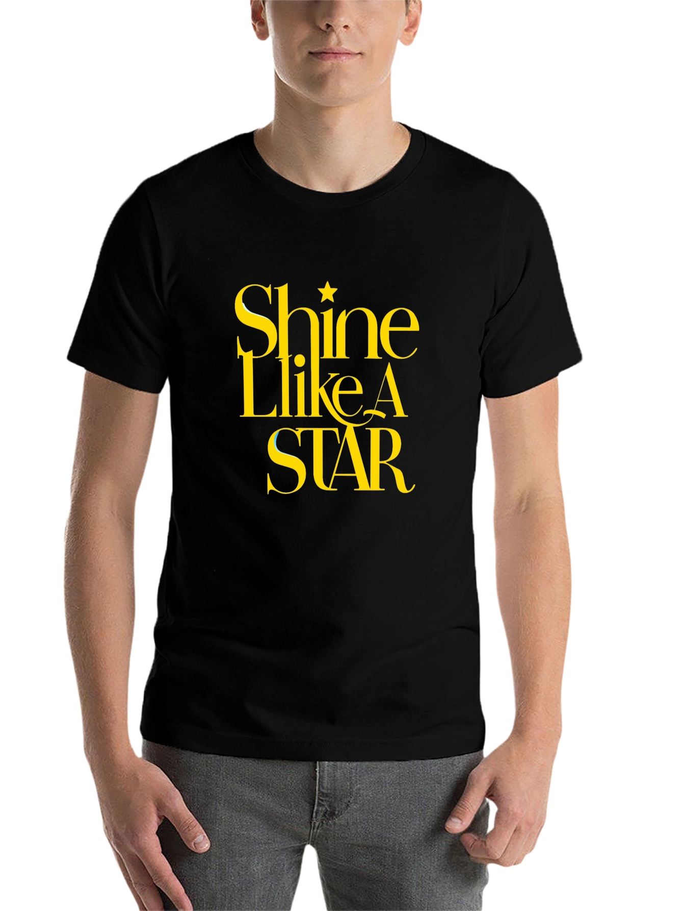 Black Shine Like A Star Black Graphic Tee view 7