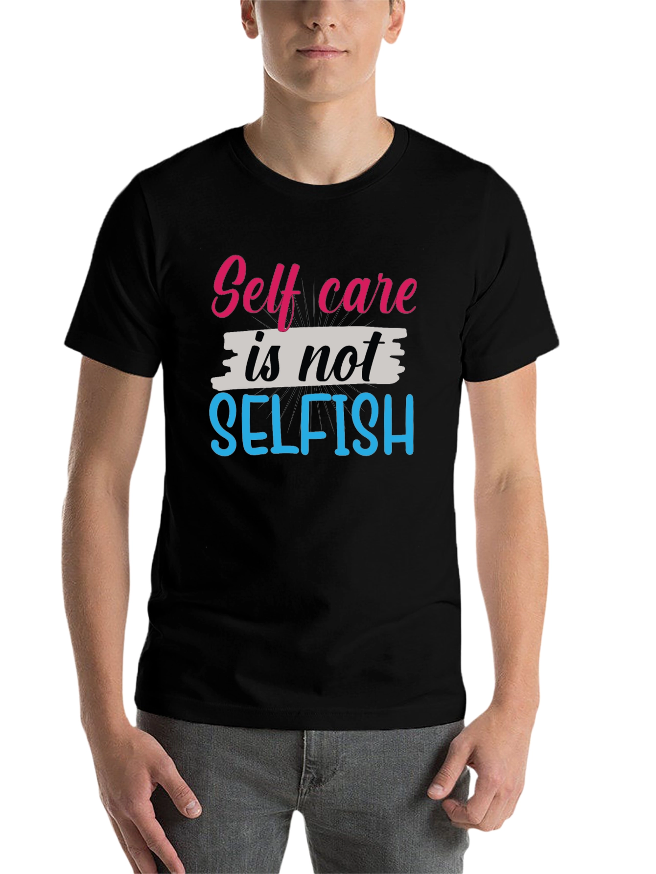 Black Self Care Is Not Selfish Graphic Tee - Unisex view 7