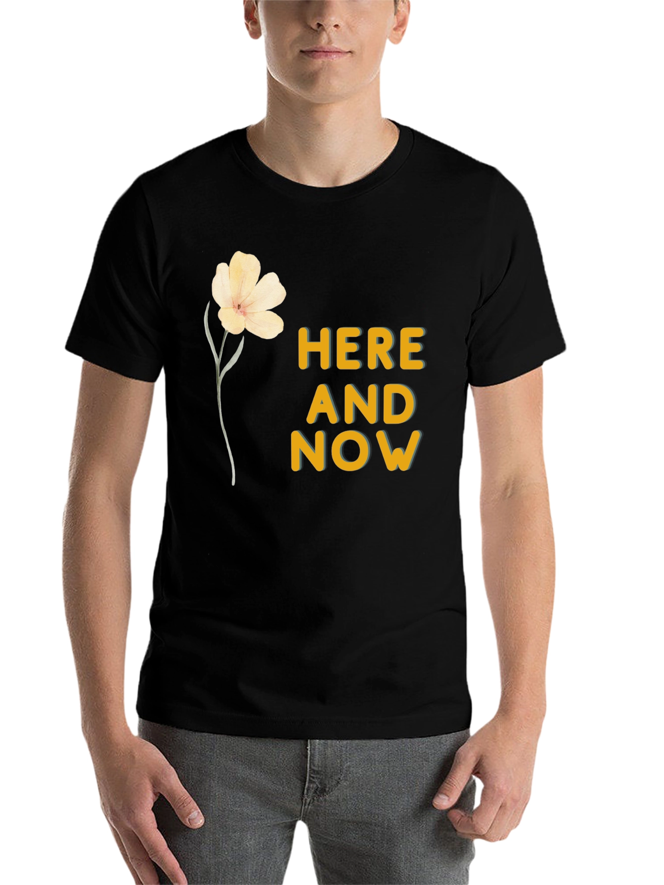 Black Here and Now Graphic Tee - Black Cotton Blend view 7