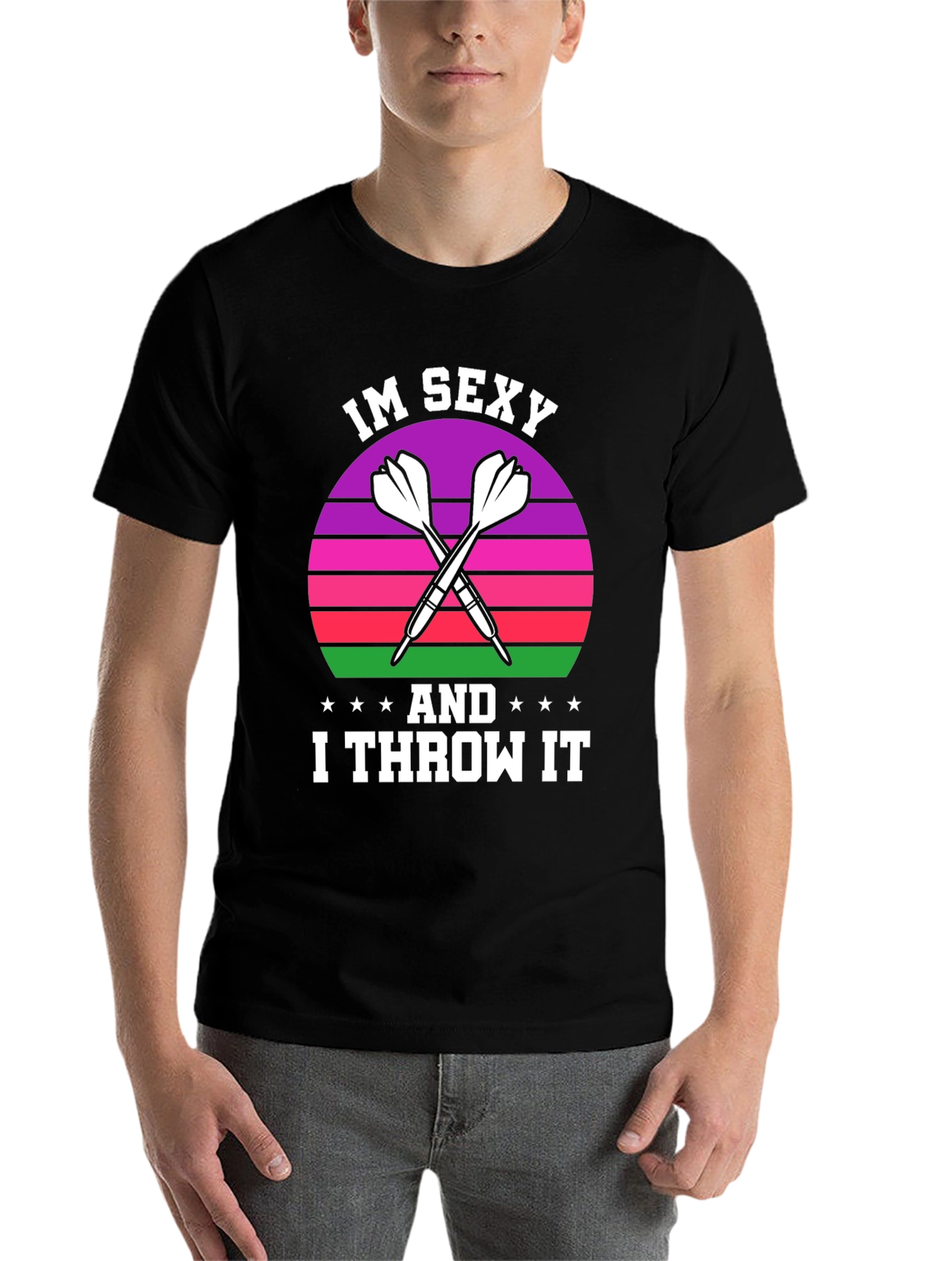 Black Im Sexy And I Throw It Dart T-Shirt view 7
