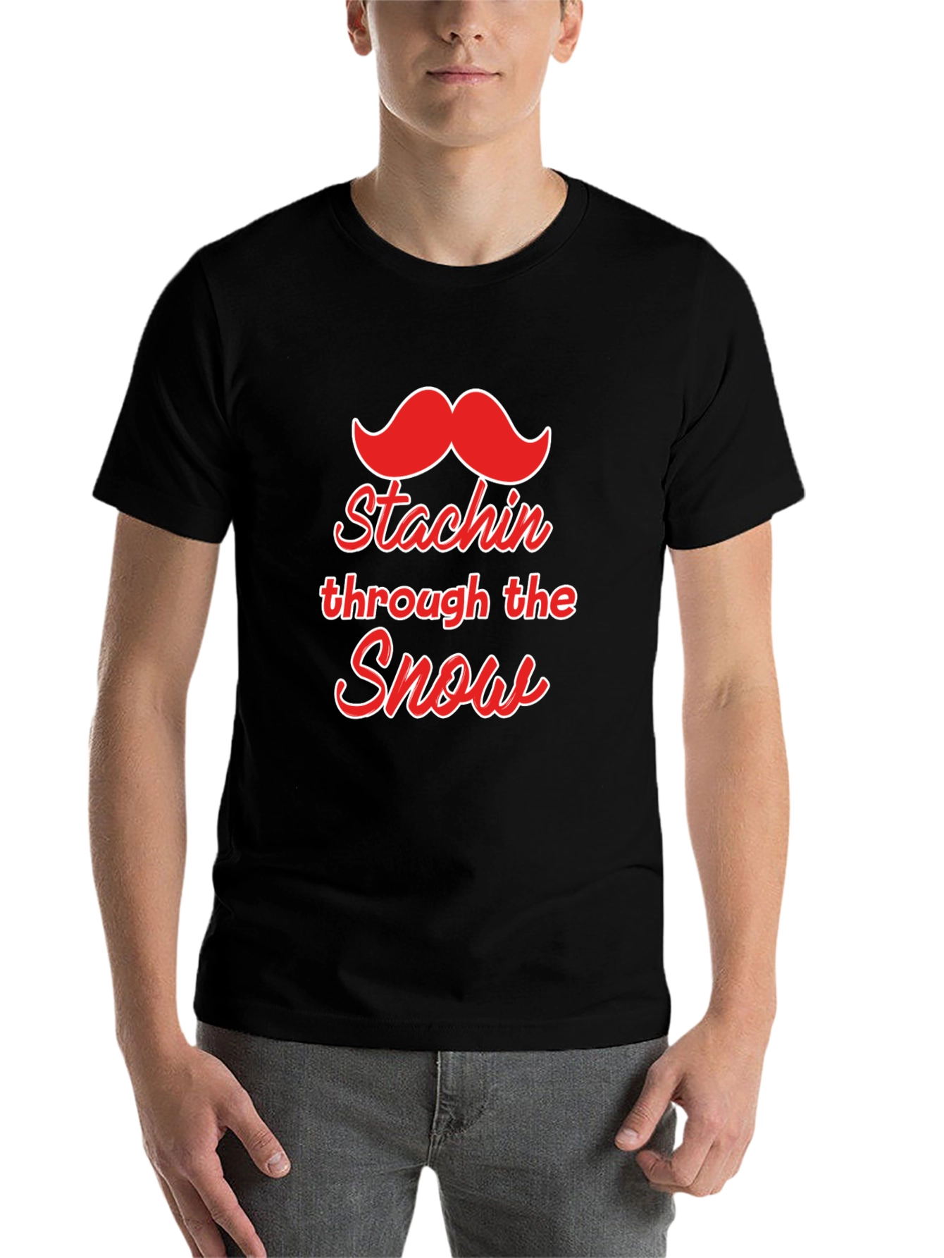 Black Stachin' Through the Snow Graphic Tee view 7