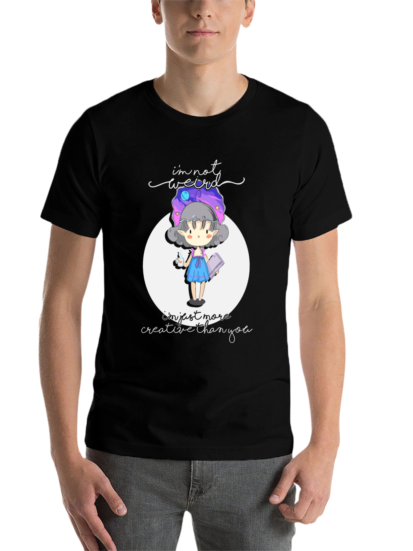 Black I'm Not Weird, Creative T-Shirt view 7