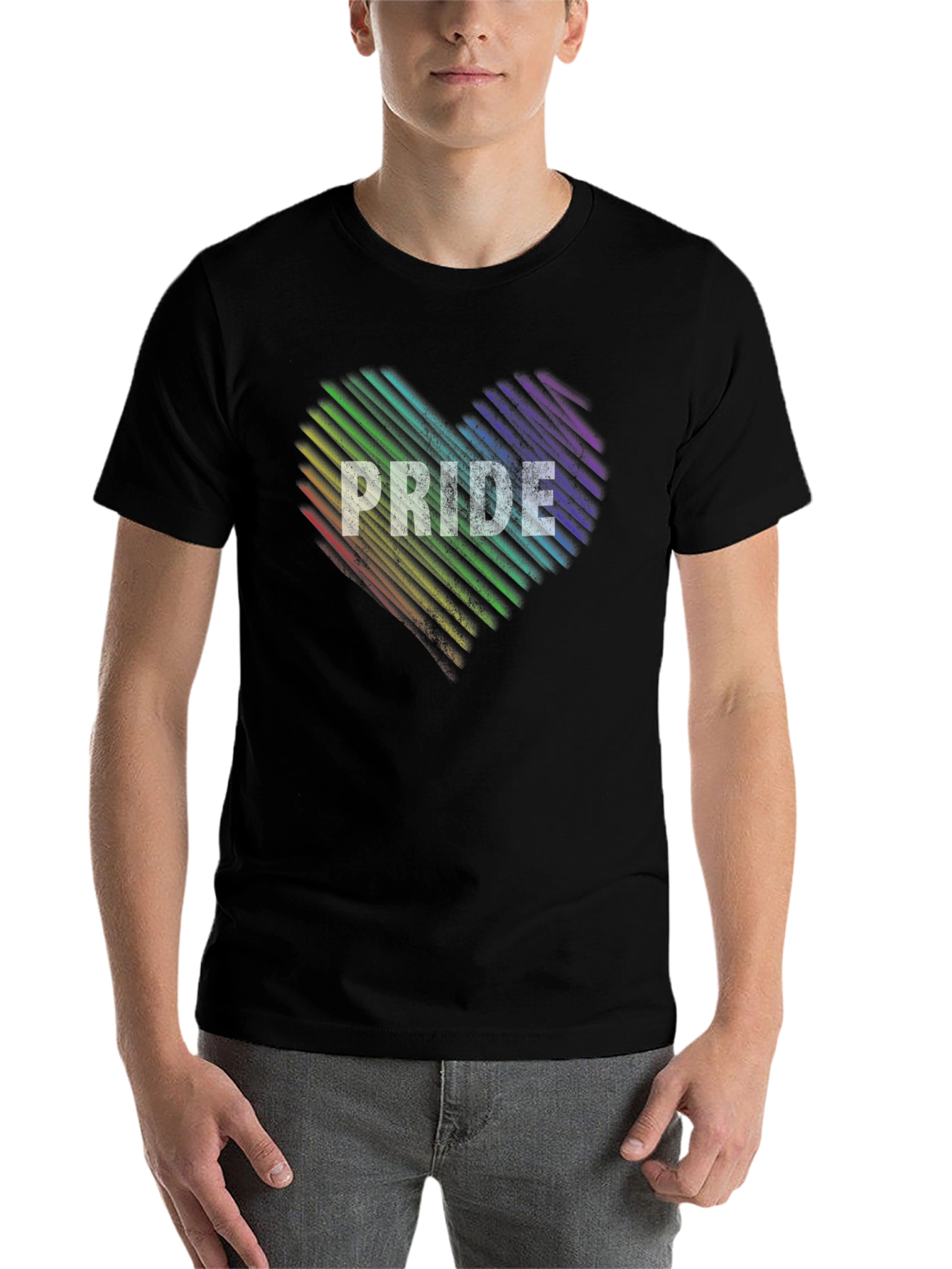 Black Pride Heart Graphic T-Shirt - LGBTQ+ Rainbow Tee view 7