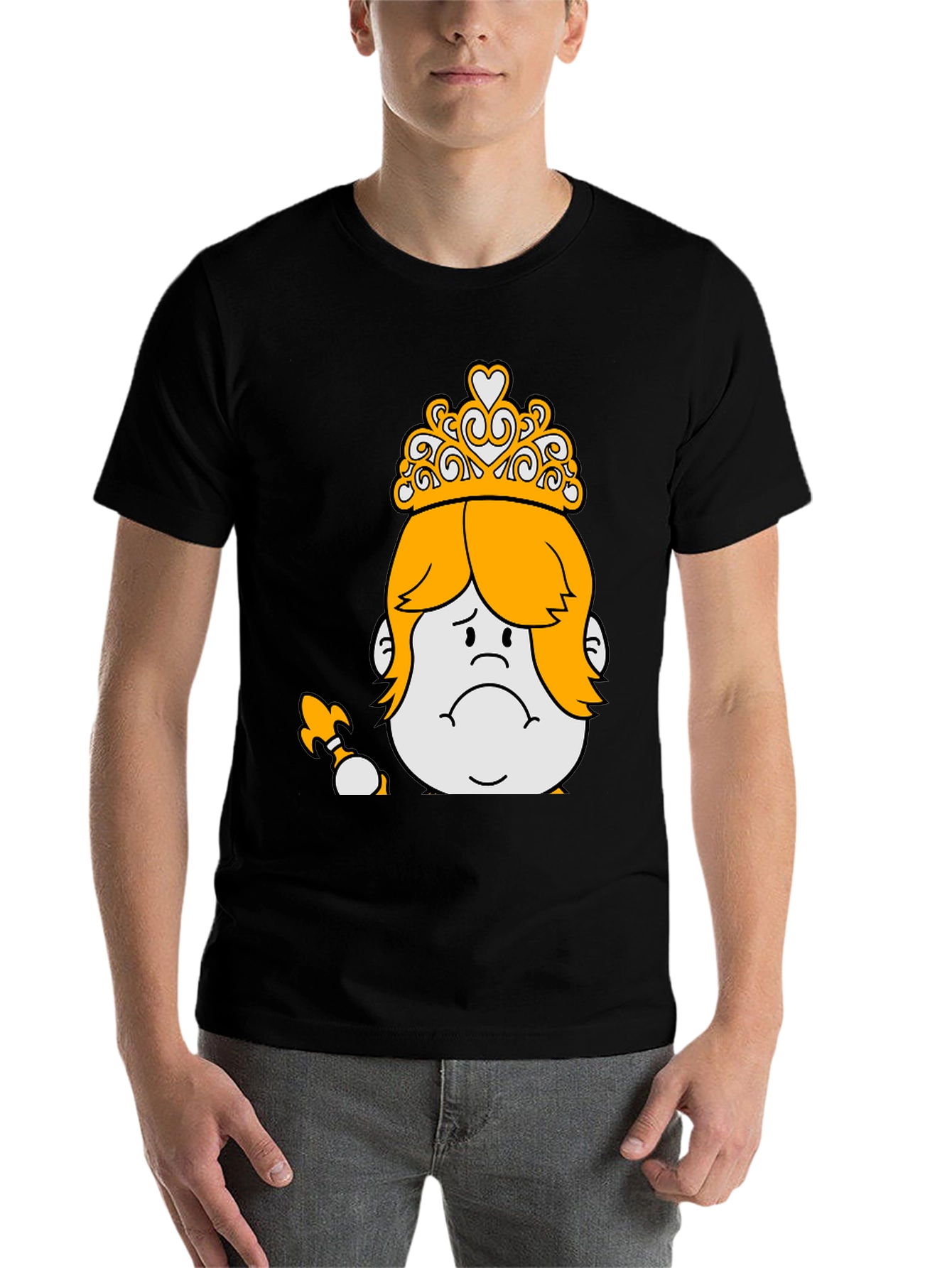 Black Sad Crowned Cartoon Tee view 7
