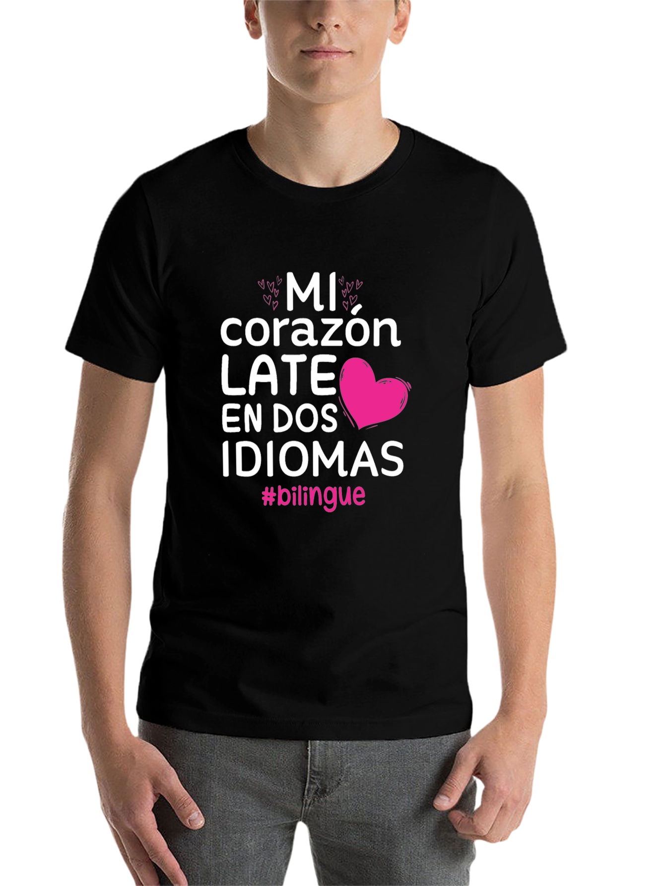Bilingual Heart Graphic T-Shirt - Mi Corazon Late - 7