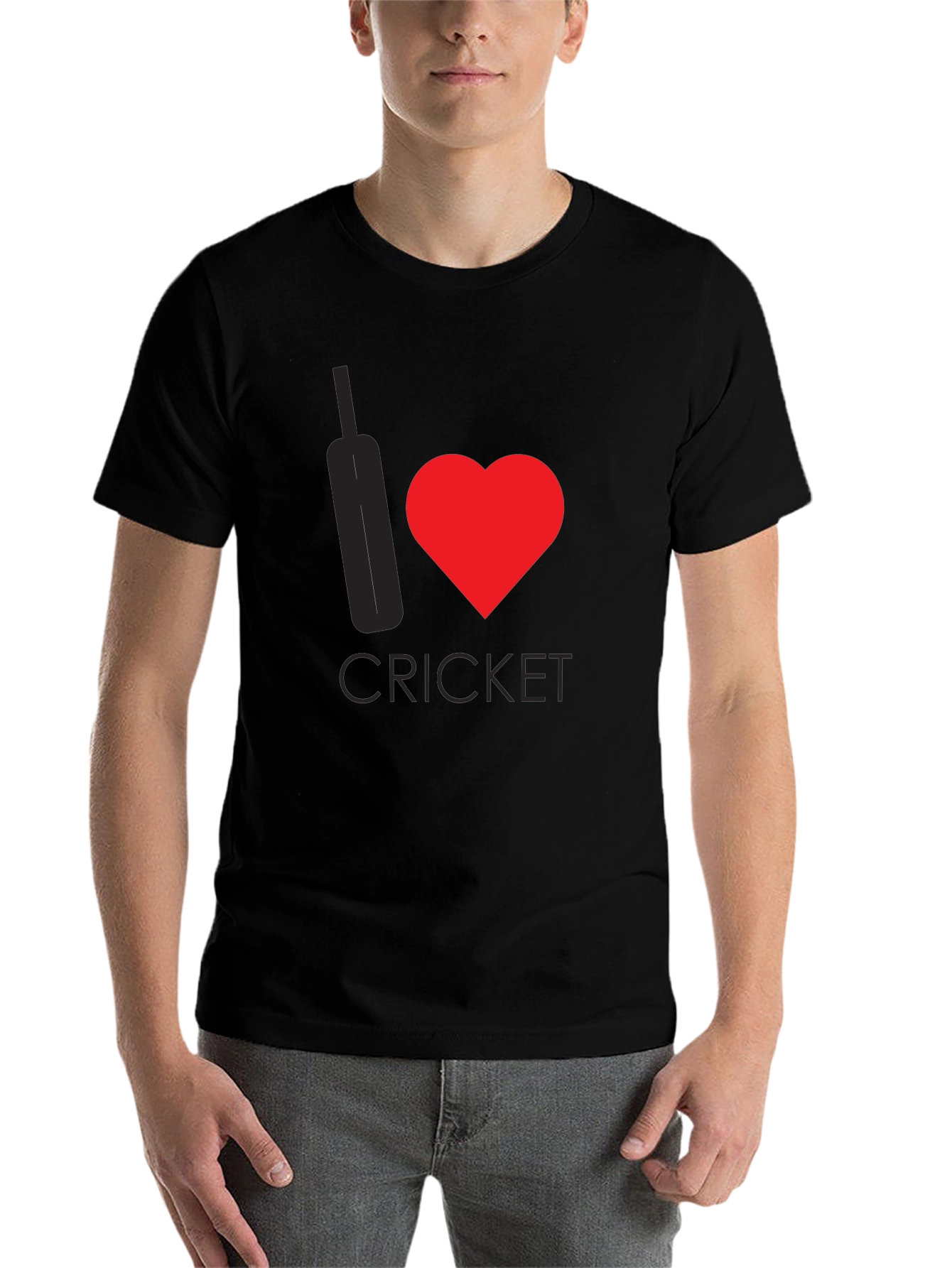 Black I Heart Cricket Black T-Shirt view 7