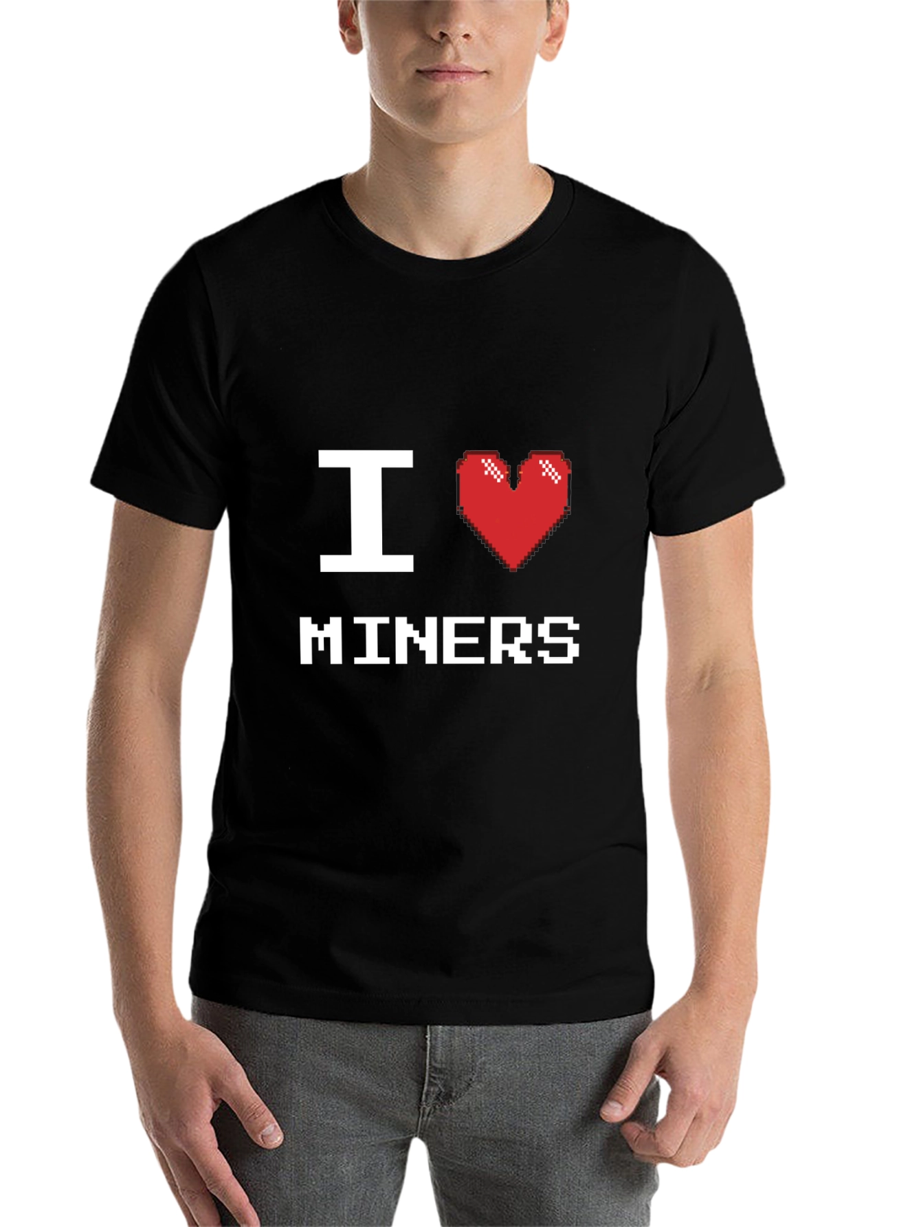 Black I Heart Miners T-Shirt - Black Cotton Tee view 7