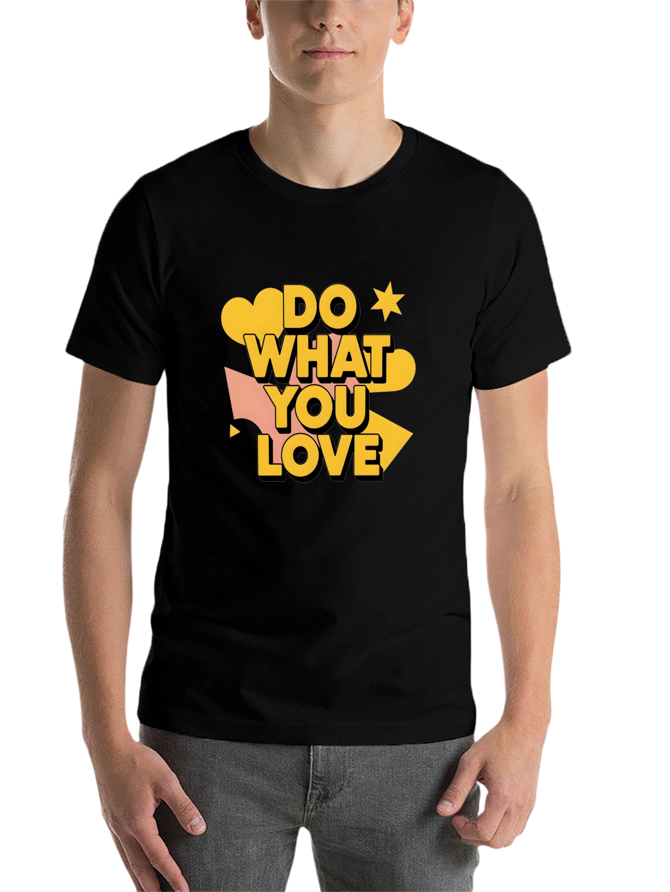 Black Do What You Love Graphic Tee - Stylish Men's Black T-Shirt view 7
