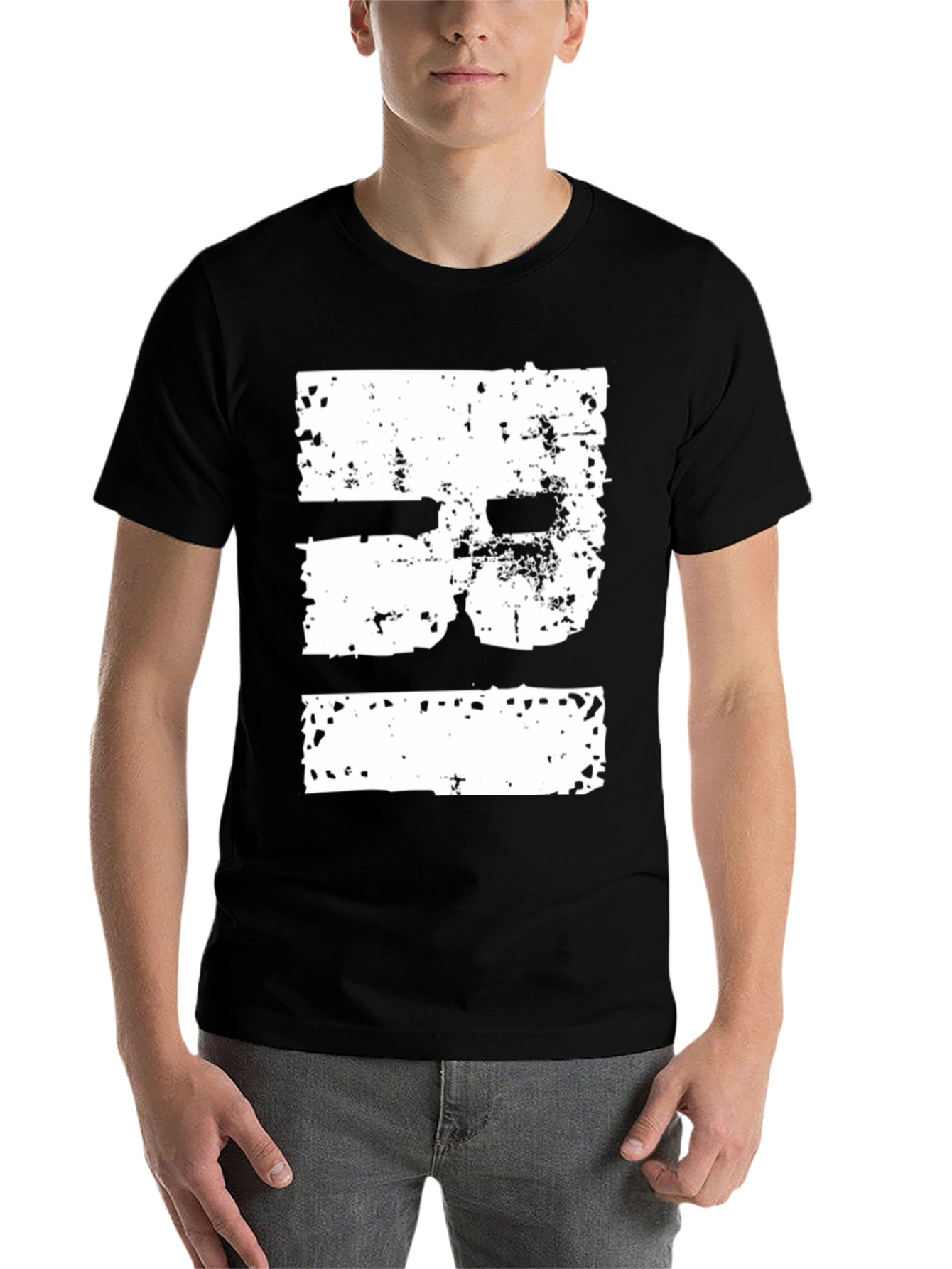 Black Distressed 38 Graphic Tee - Black view 7